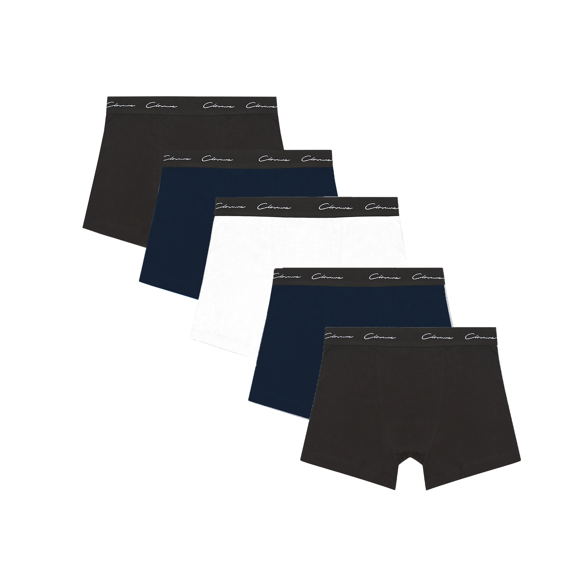 5-Pack Classic Signature Boxers | Black Navy White