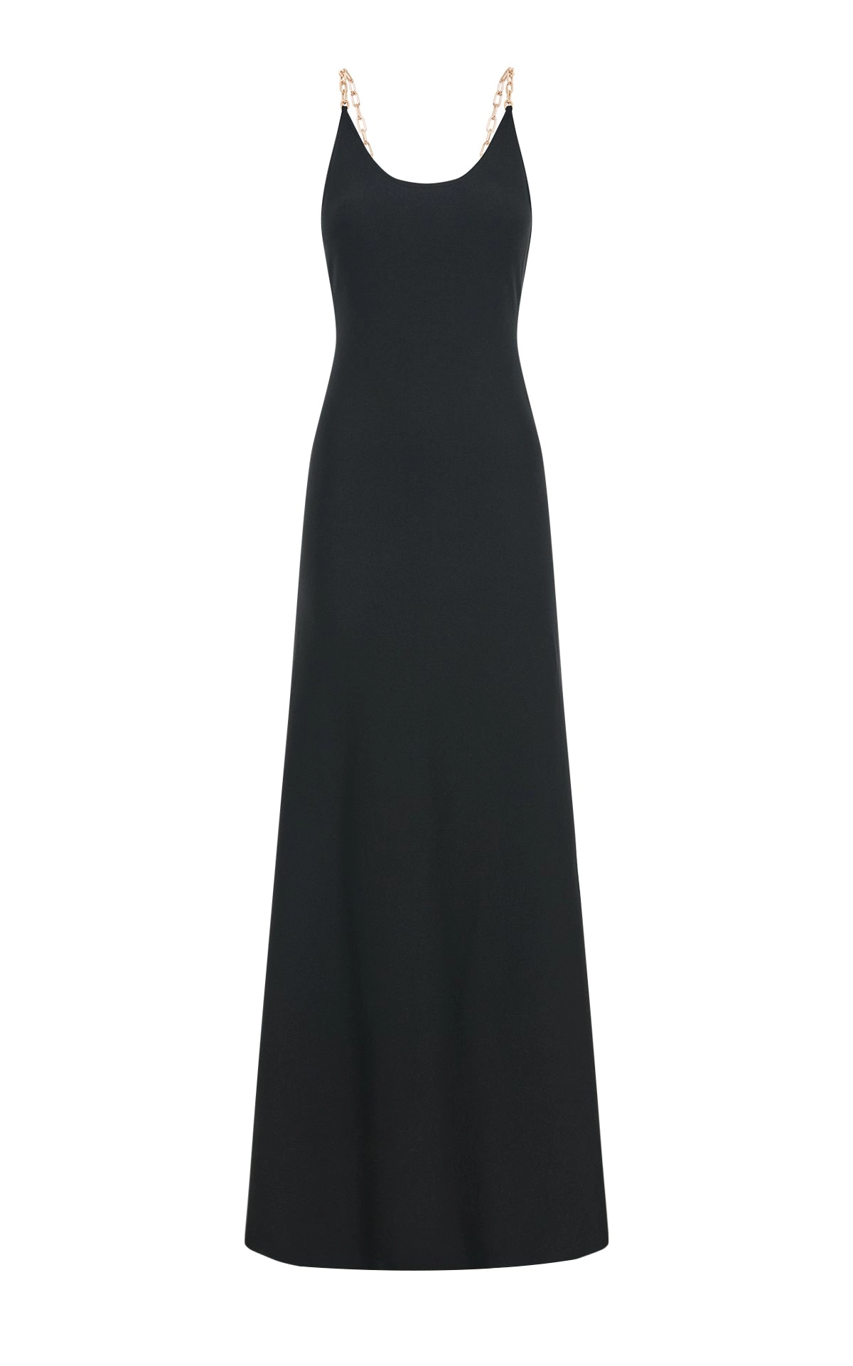 Adeona Chain Maxi Dress in Black Silk