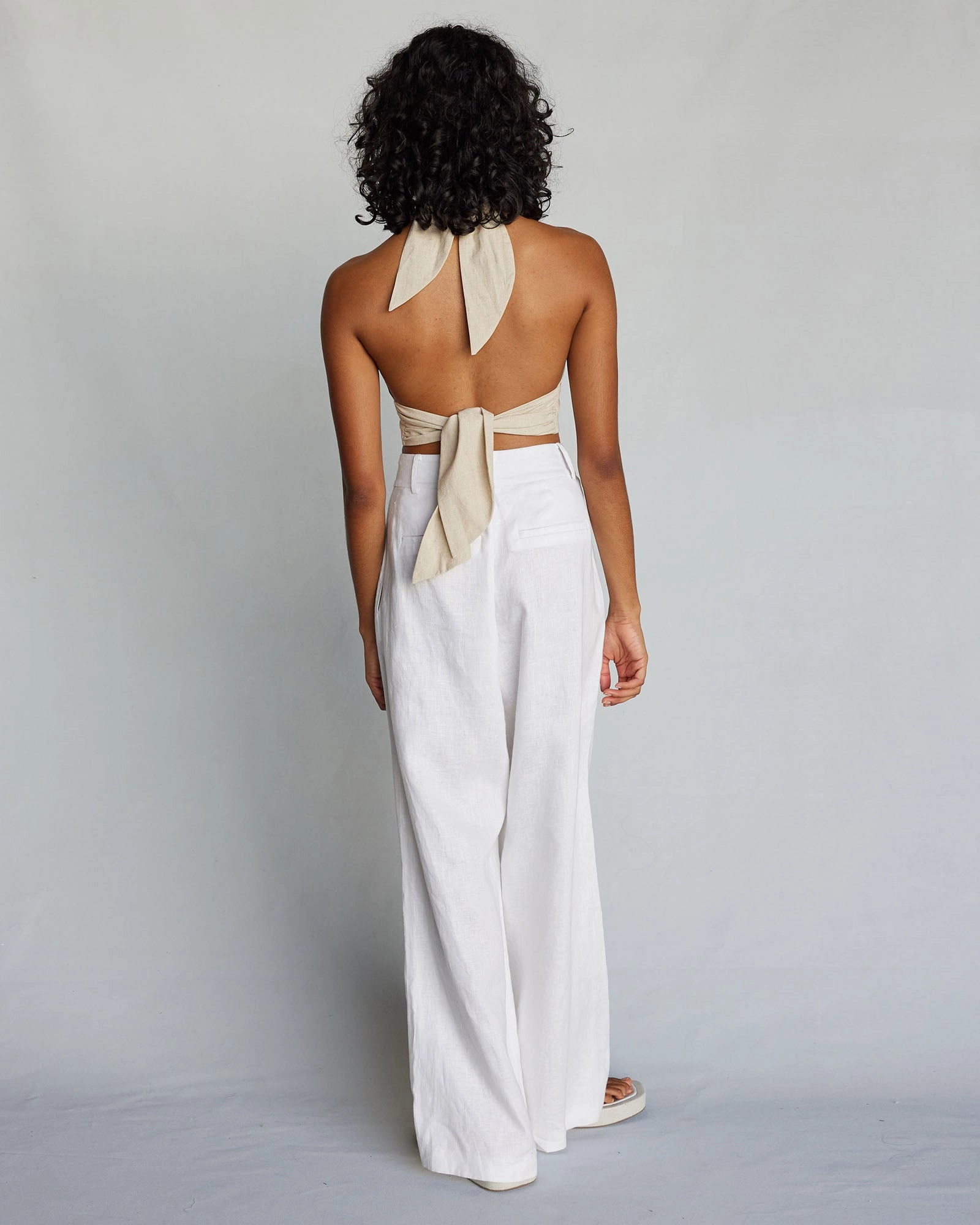 Amrita Linen Halter Top - Natural