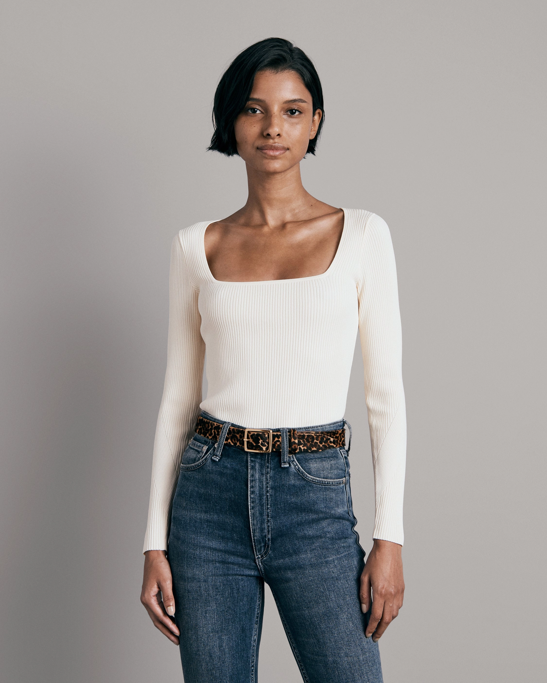 Asher Square Neck Long Sleeve Top