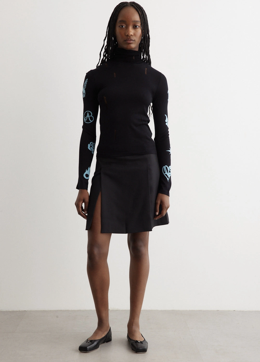 Augen Flocking Inner Knit Top