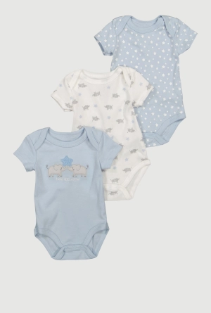 Baby Boys 0-9M Hello Big World Graphic Bodysuits 3 Pack