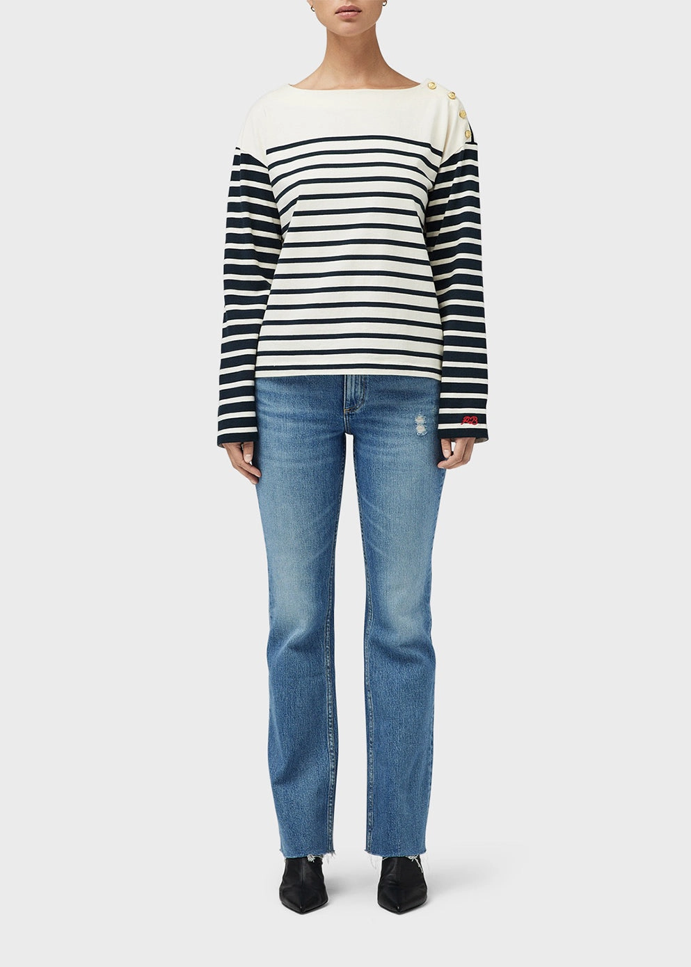 Bardot Stripe Long-Sleeve Top