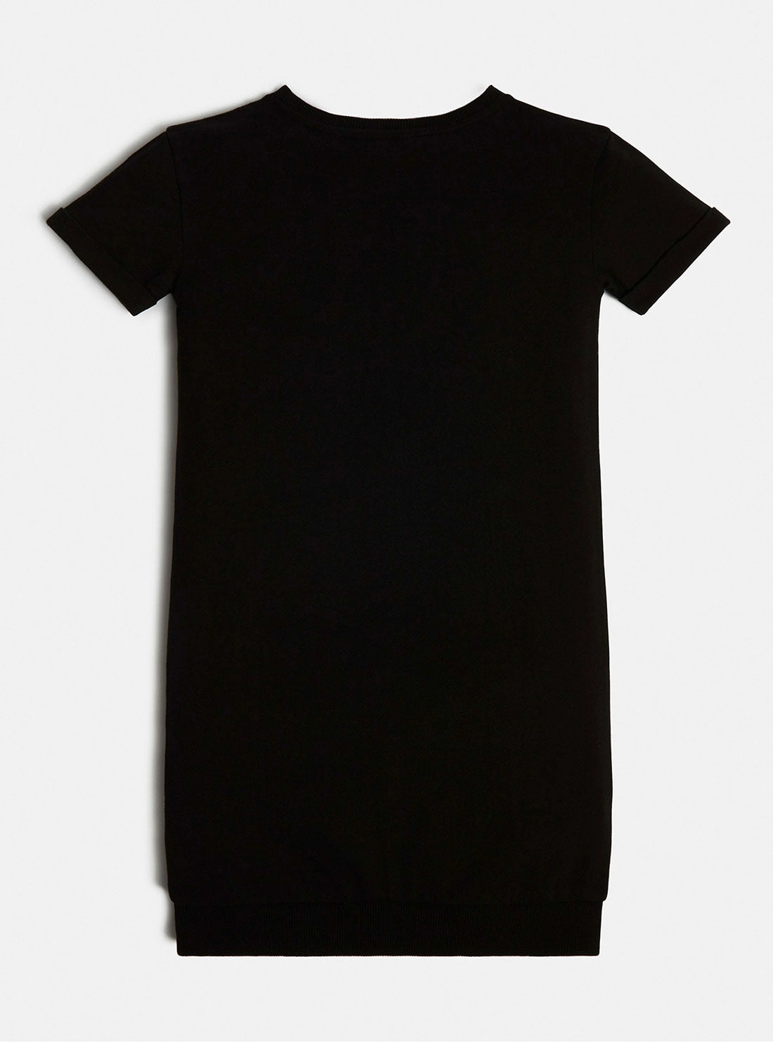 Black Roll Sleeve Terry Dress (7-16)