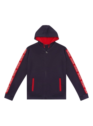 Blue Multi Logo Hooded Zip Jacket (7-16)