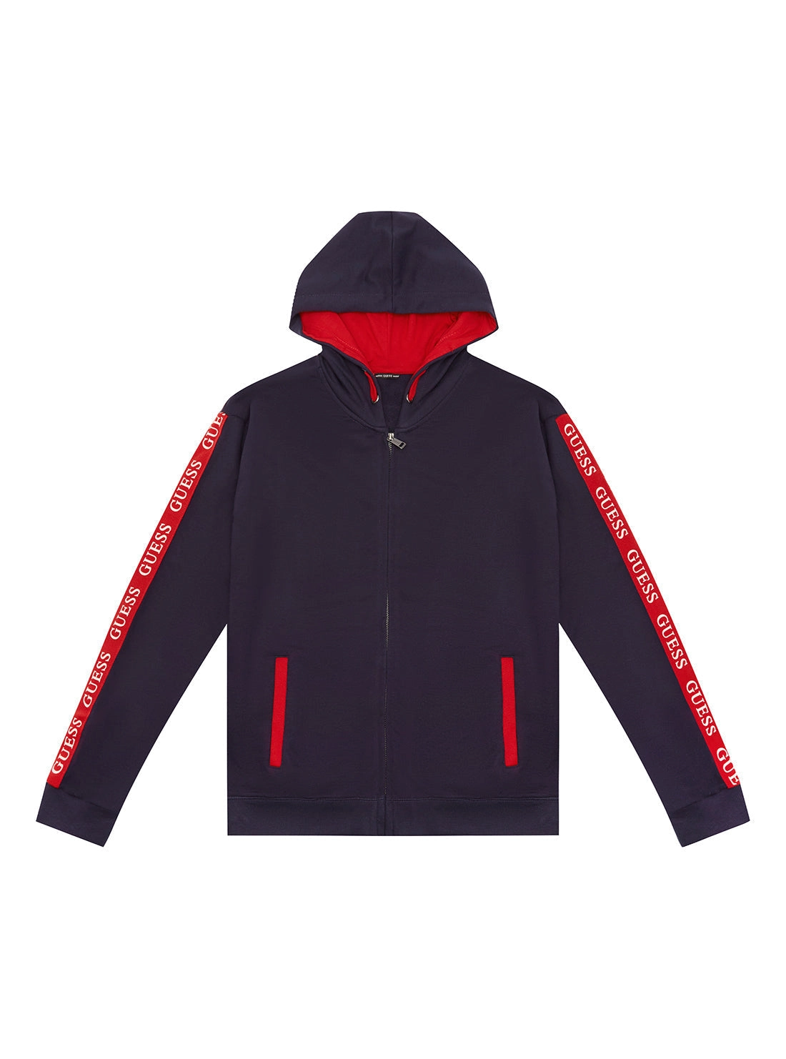 Blue Multi Logo Hooded Zip Jacket (7-16)