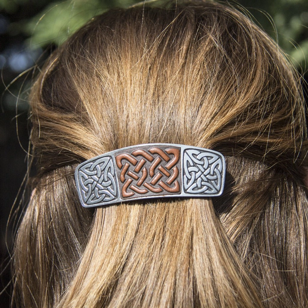 Celtic Knot Leather Barrette