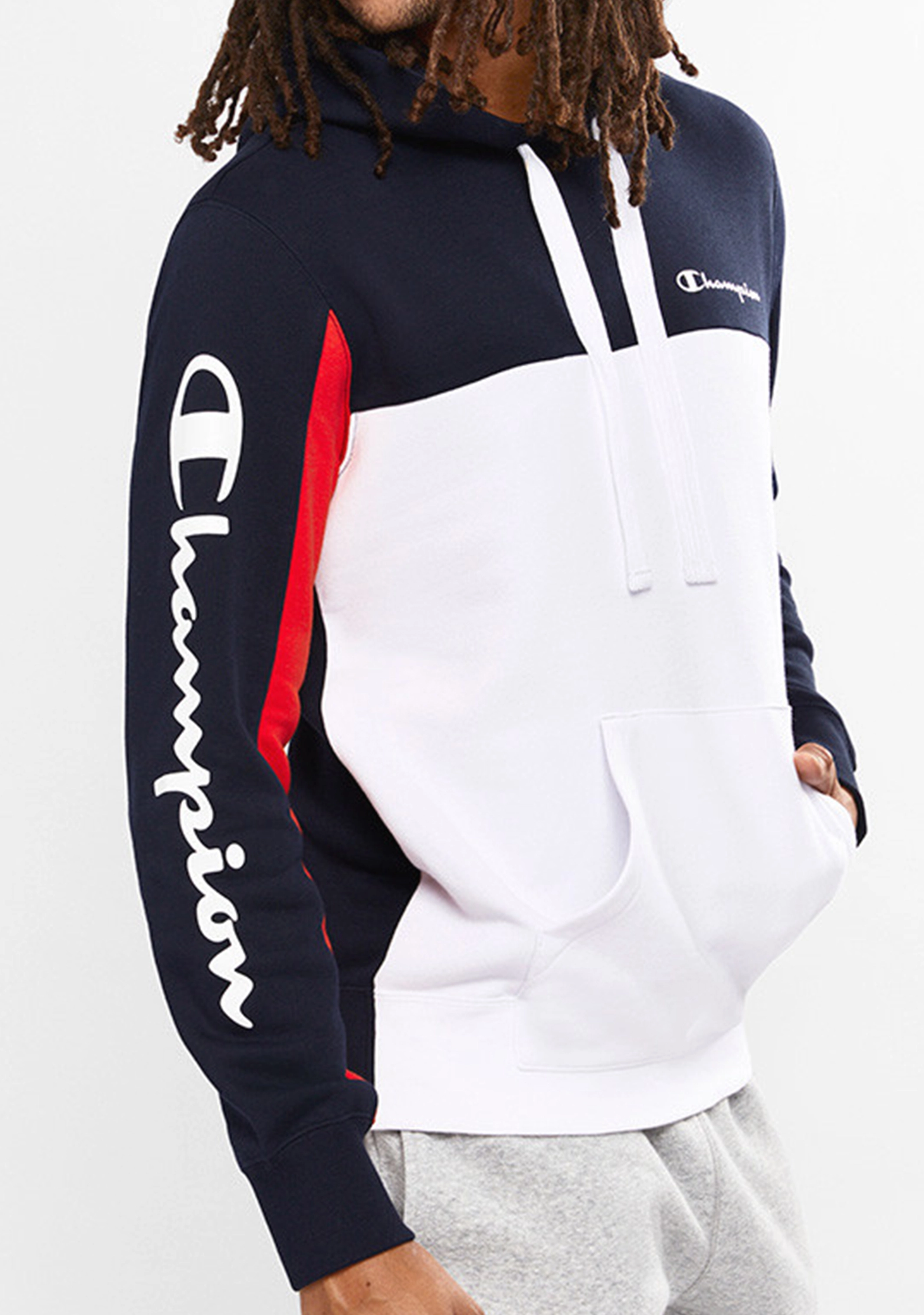 Champion Mens Colourblock Hoodie <BR> AWUAA1