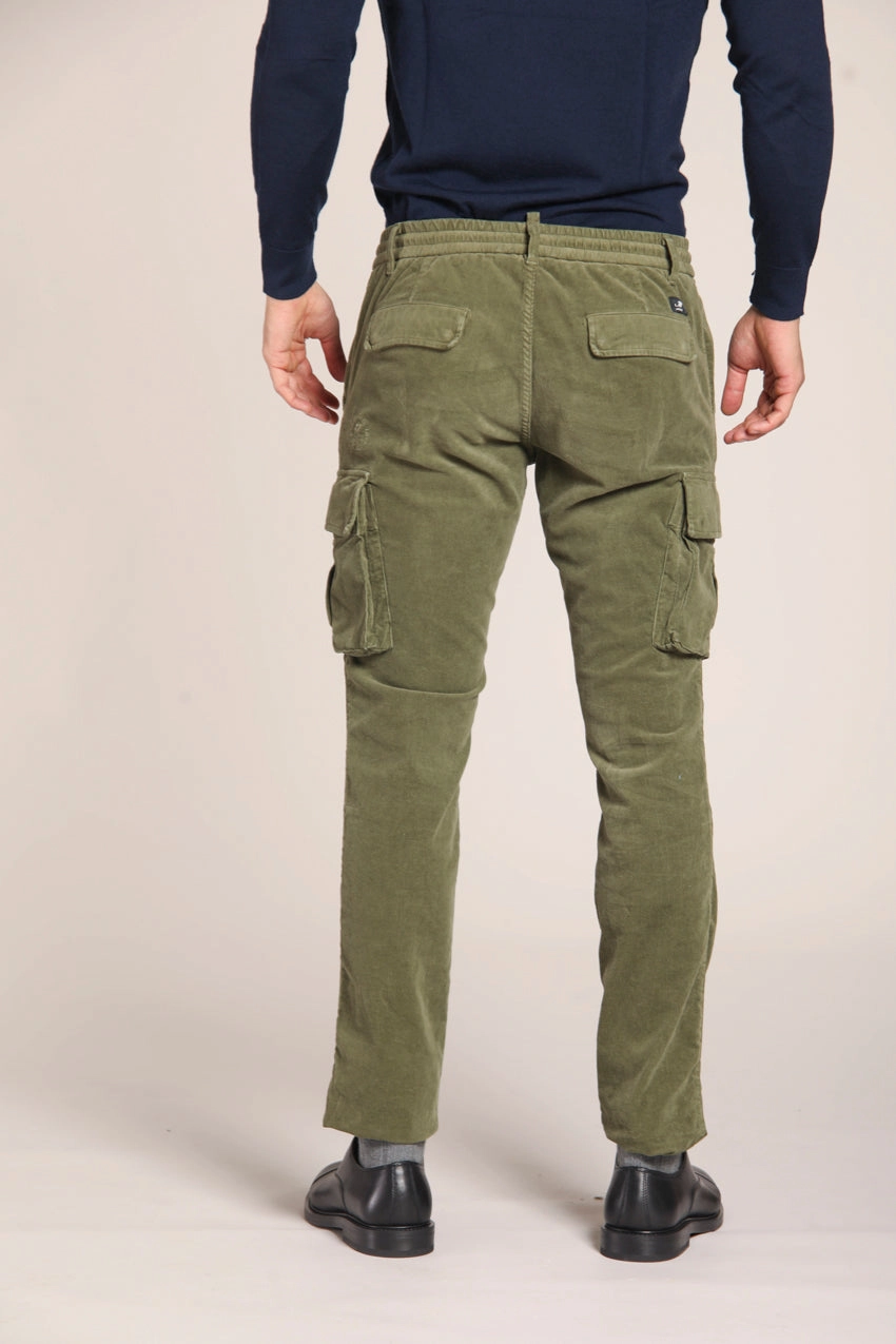 Chile Jogger men's cargo pants in velvet 1500 stripes extra slim fit 