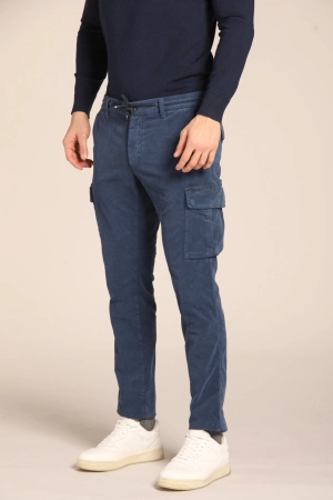 Chile Jogger men's cargo pants in velvet 1500 stripes extra slim fit 