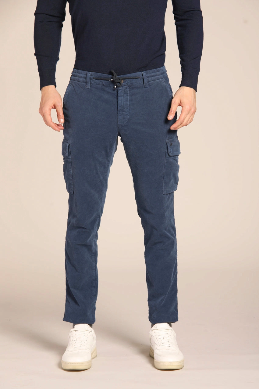 Chile Jogger men's cargo pants in velvet 1500 stripes extra slim fit 
