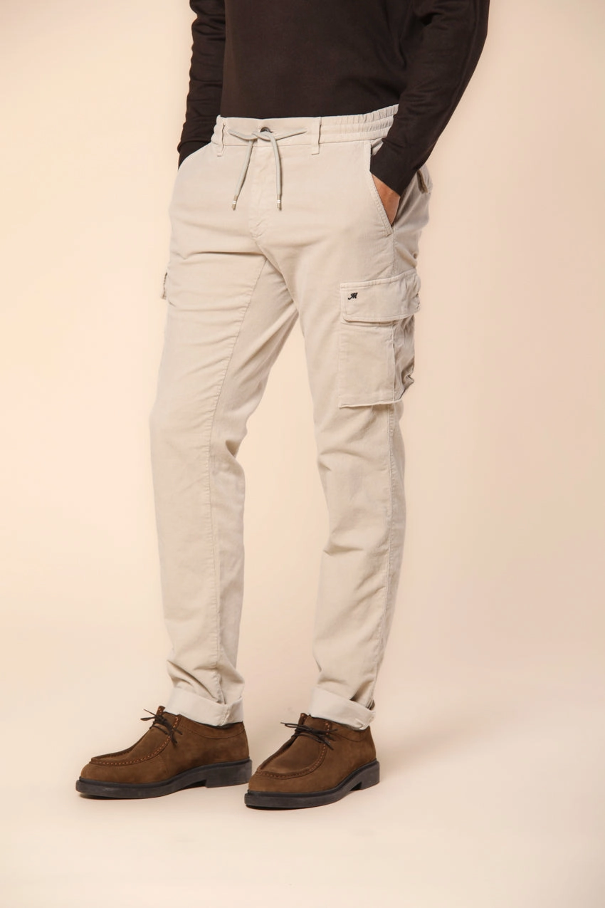 Chile Jogger men's cargo pants in velvet 1500 stripes extra slim fit 
