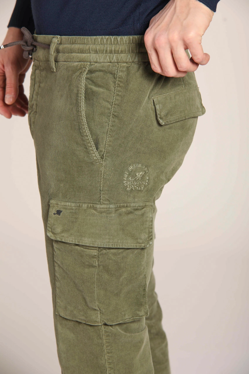 Chile Jogger men's cargo pants in velvet 1500 stripes extra slim fit 
