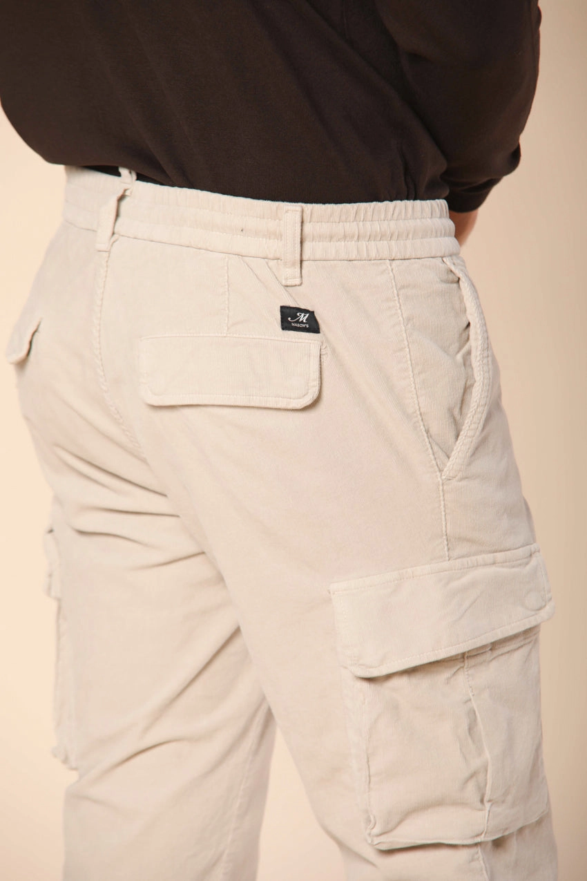 Chile Jogger men's cargo pants in velvet 1500 stripes extra slim fit 