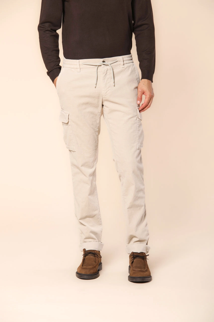 Chile Jogger men's cargo pants in velvet 1500 stripes extra slim fit 