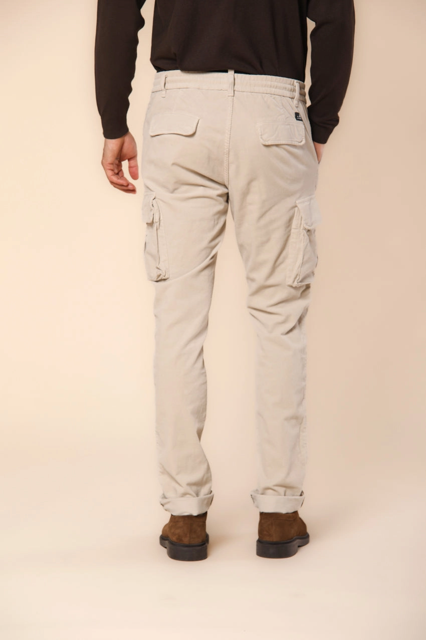 Chile Jogger men's cargo pants in velvet 1500 stripes extra slim fit 