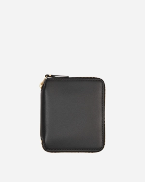 Classic Print Zip-Around Wallet Black