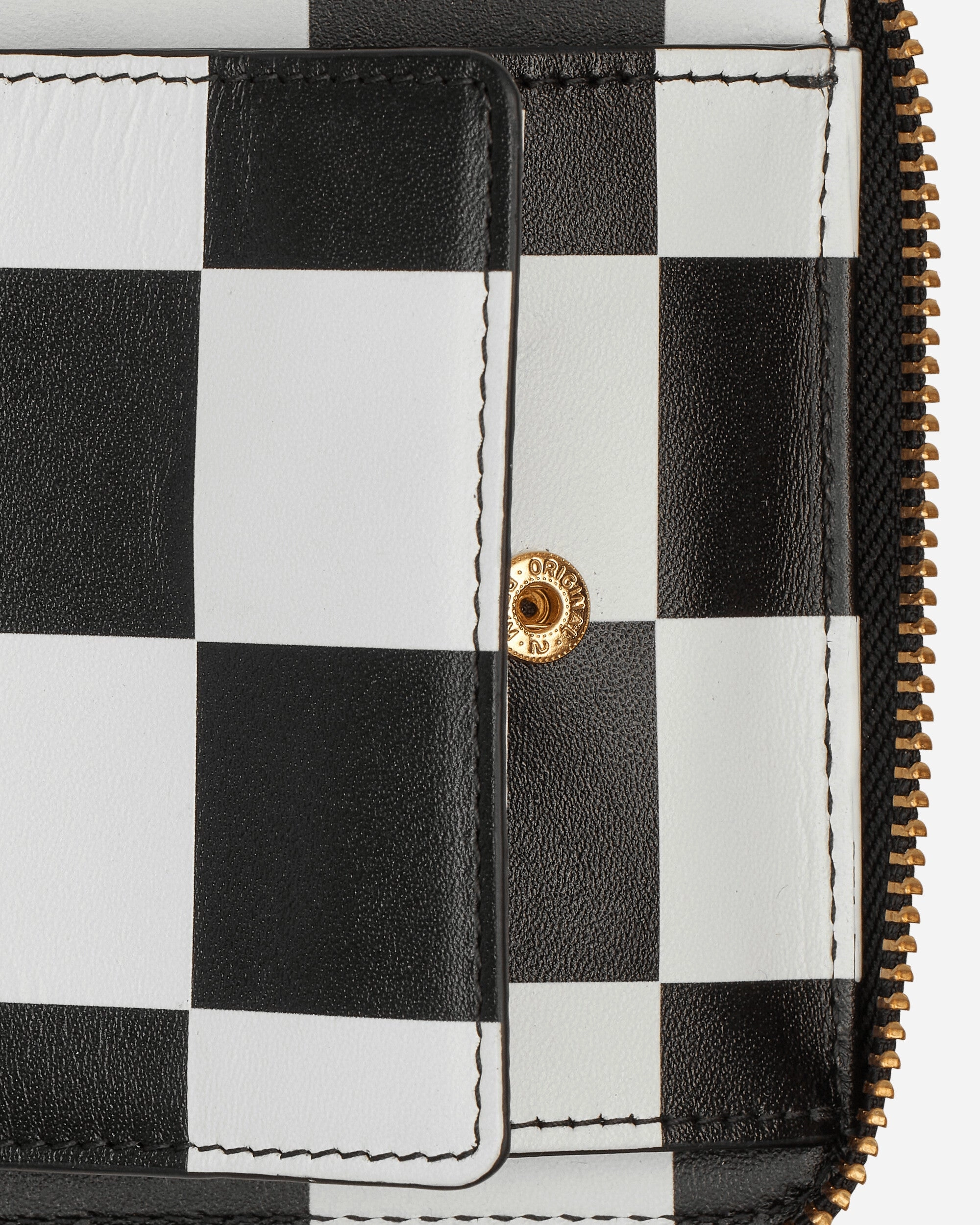 Classic Print Zip-Around Wallet Black