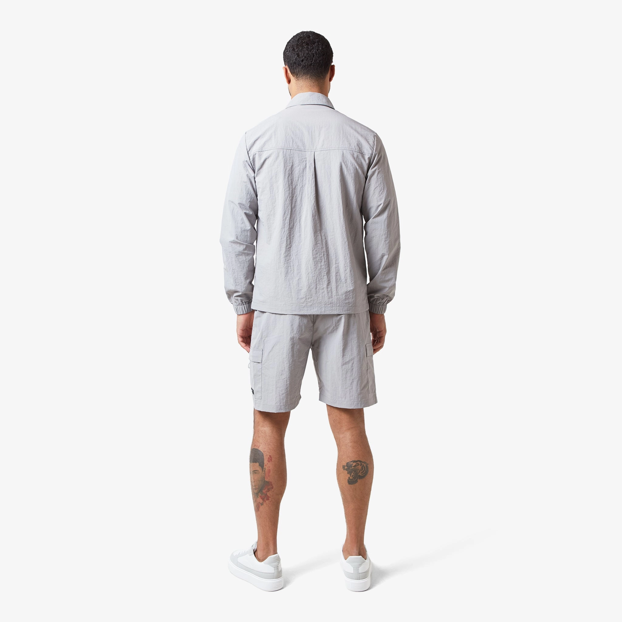 Crinkle Nylon Tech Overshirt | Frost Grey