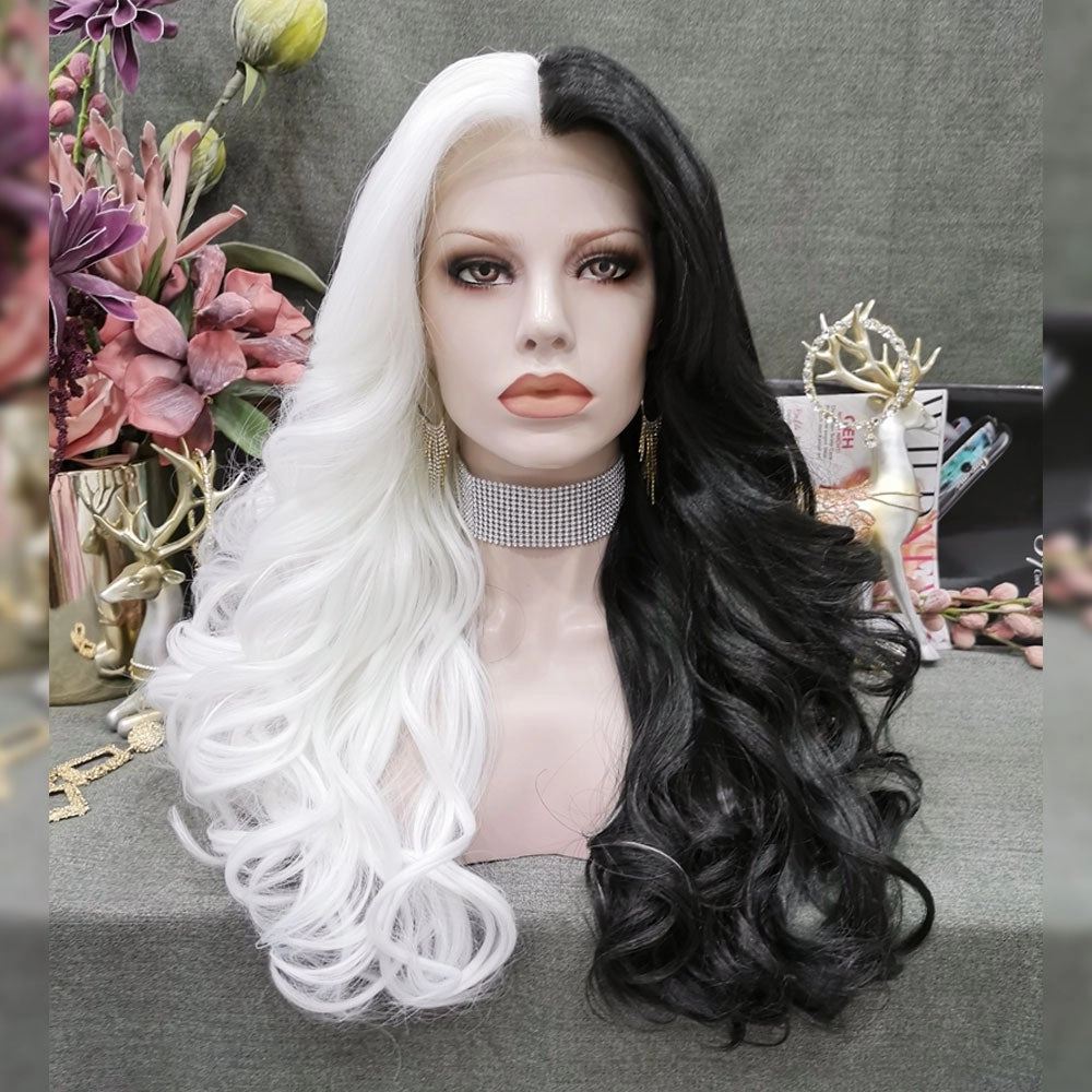 Cruella De Vil -Black And White Kuila Cospaly Wig Imstyle