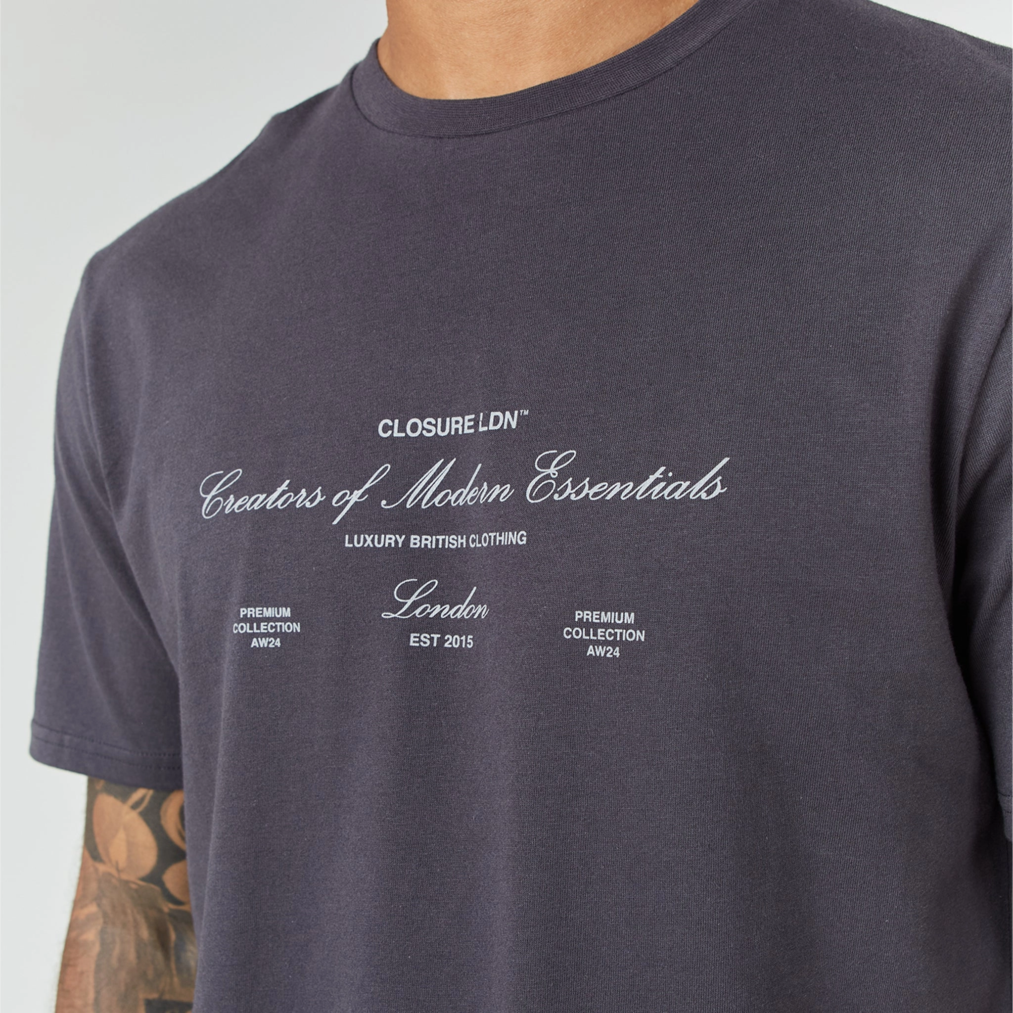 Deluxe Script T-Shirt | Charcoal