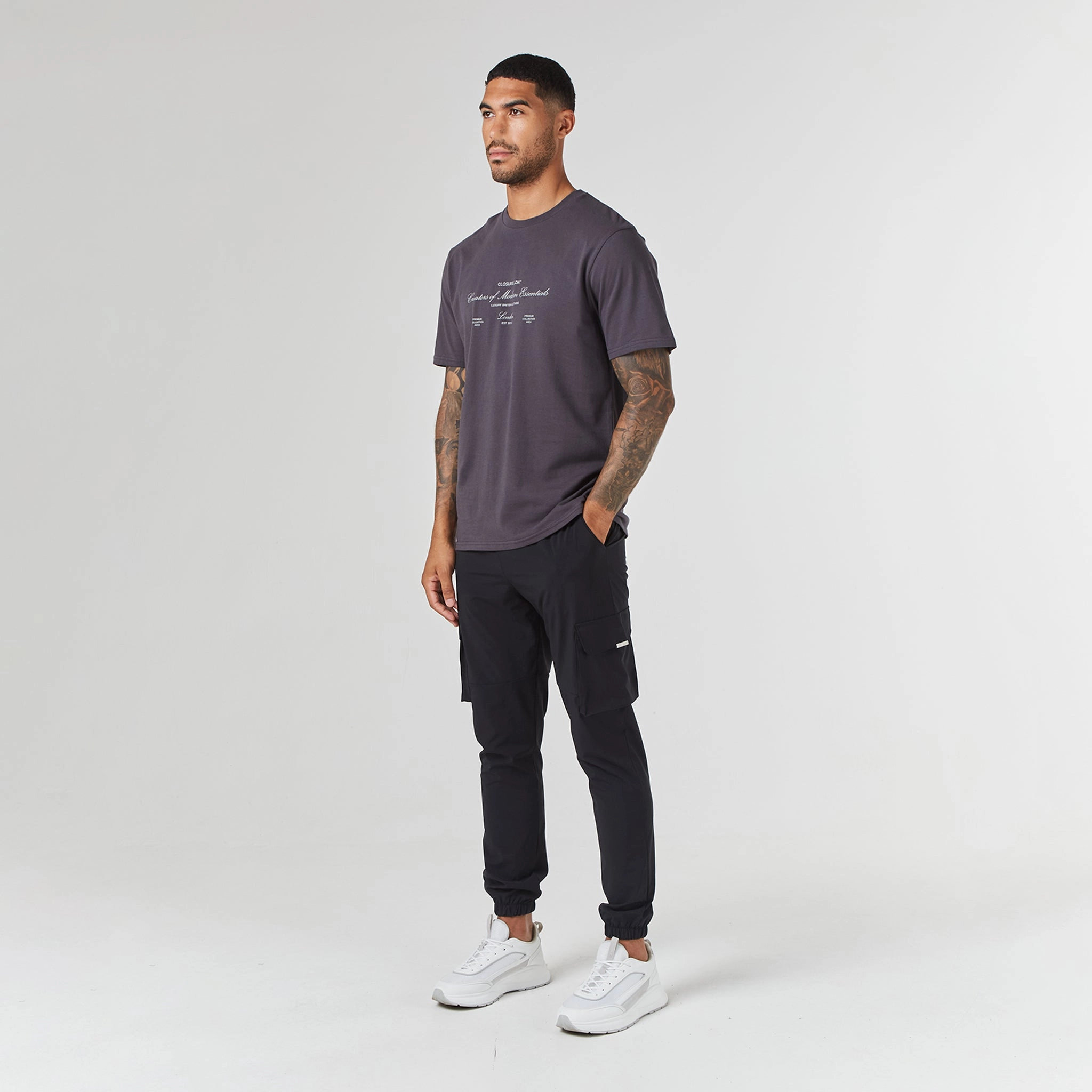 Deluxe Script T-Shirt | Charcoal