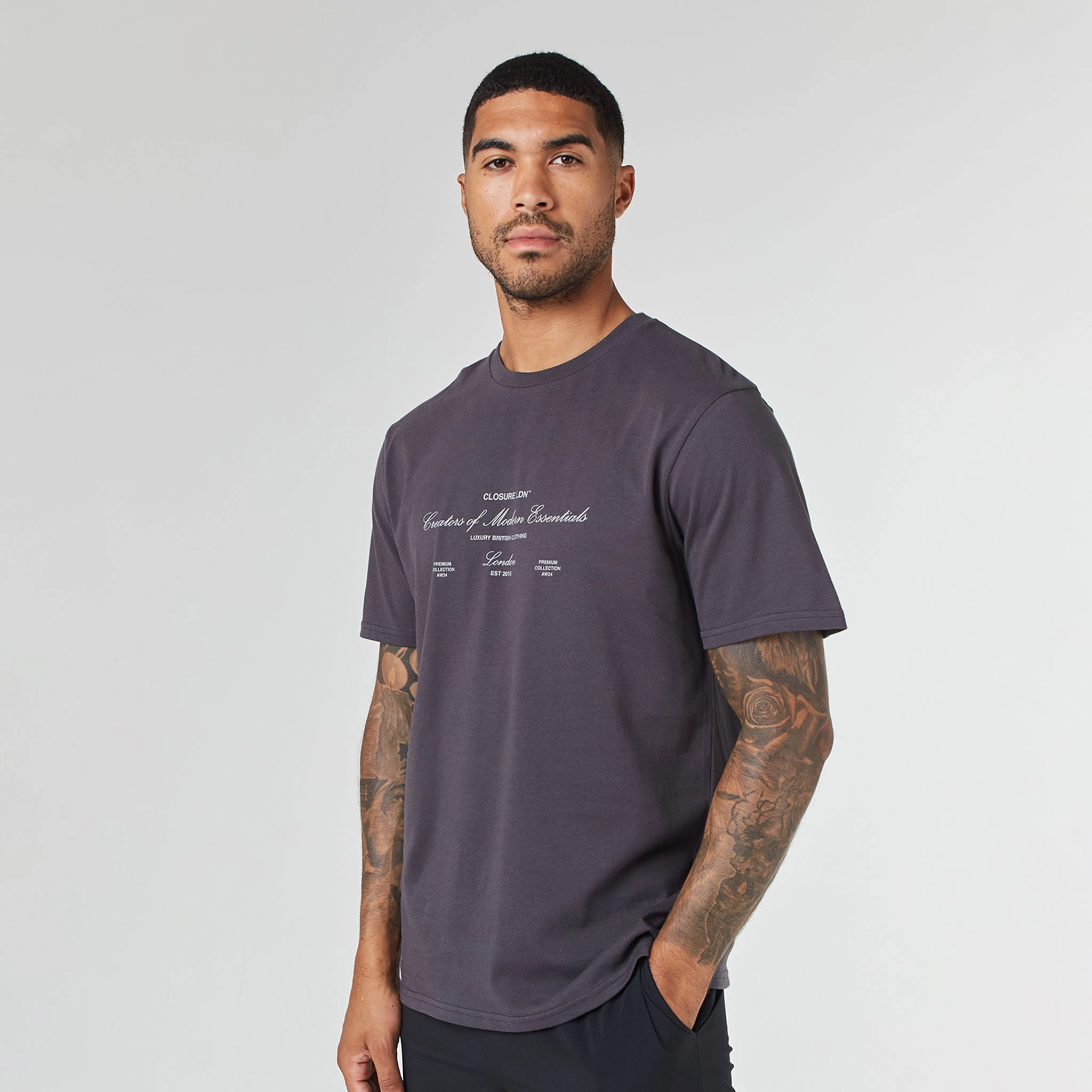 Deluxe Script T-Shirt | Charcoal