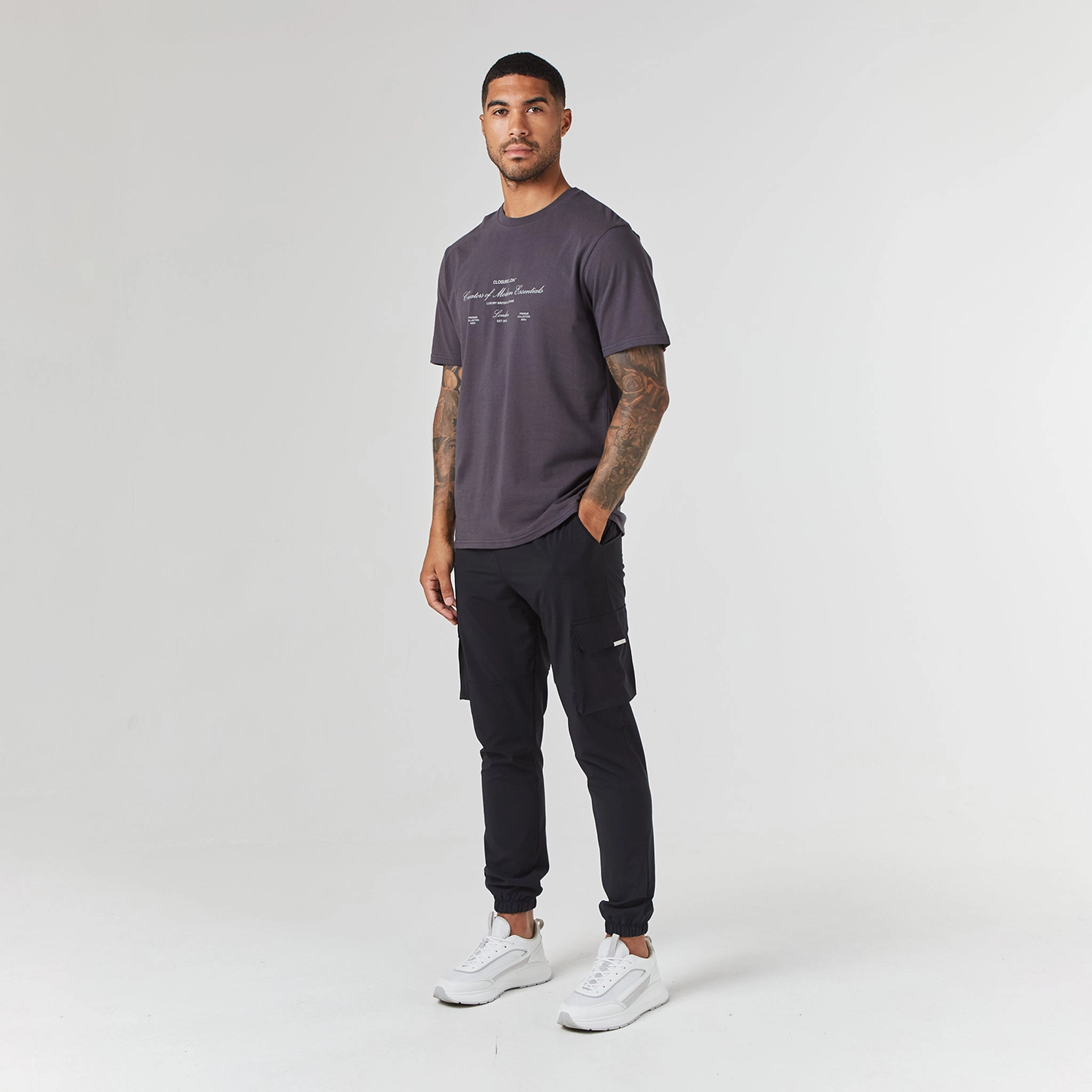 Deluxe Script T-Shirt | Charcoal