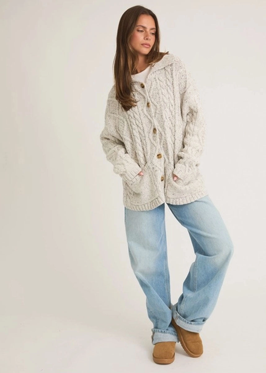 Ellyn Oversized Cardigan - Heather Grey