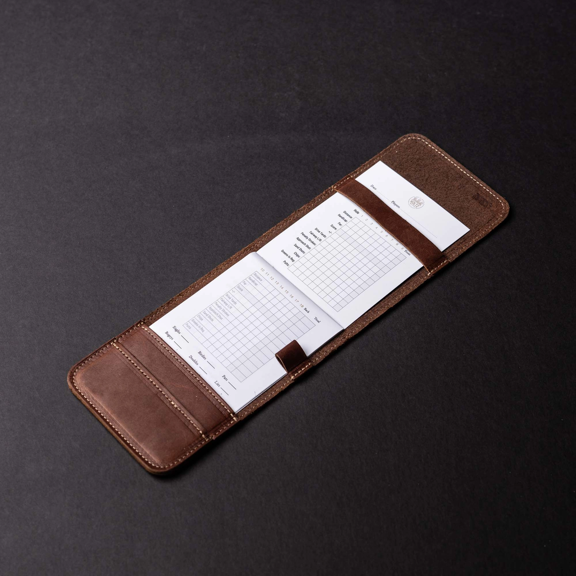 Fine Leather Golf Scorecard Holder Golf Logbook