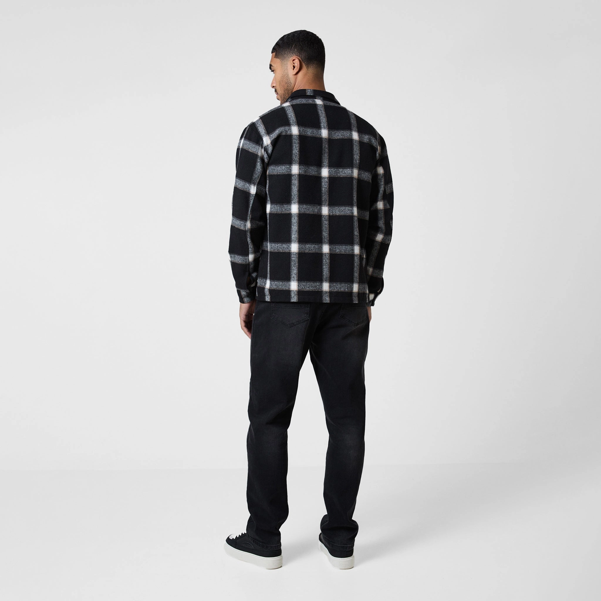 Flannel Check Shirt | Black