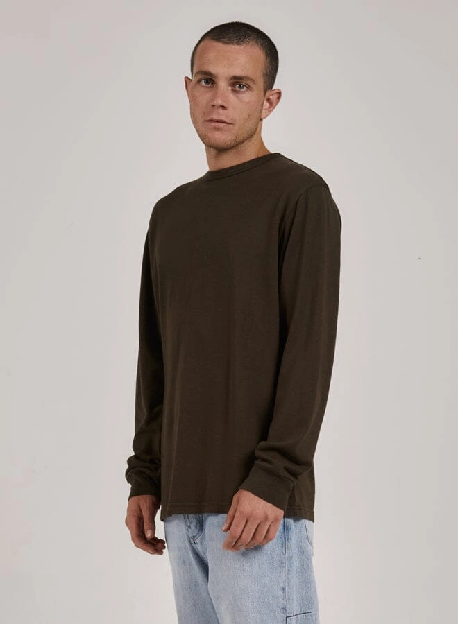 Hemp Thrills Embro Merch Fit Long Sleeve Tee - Tarmac