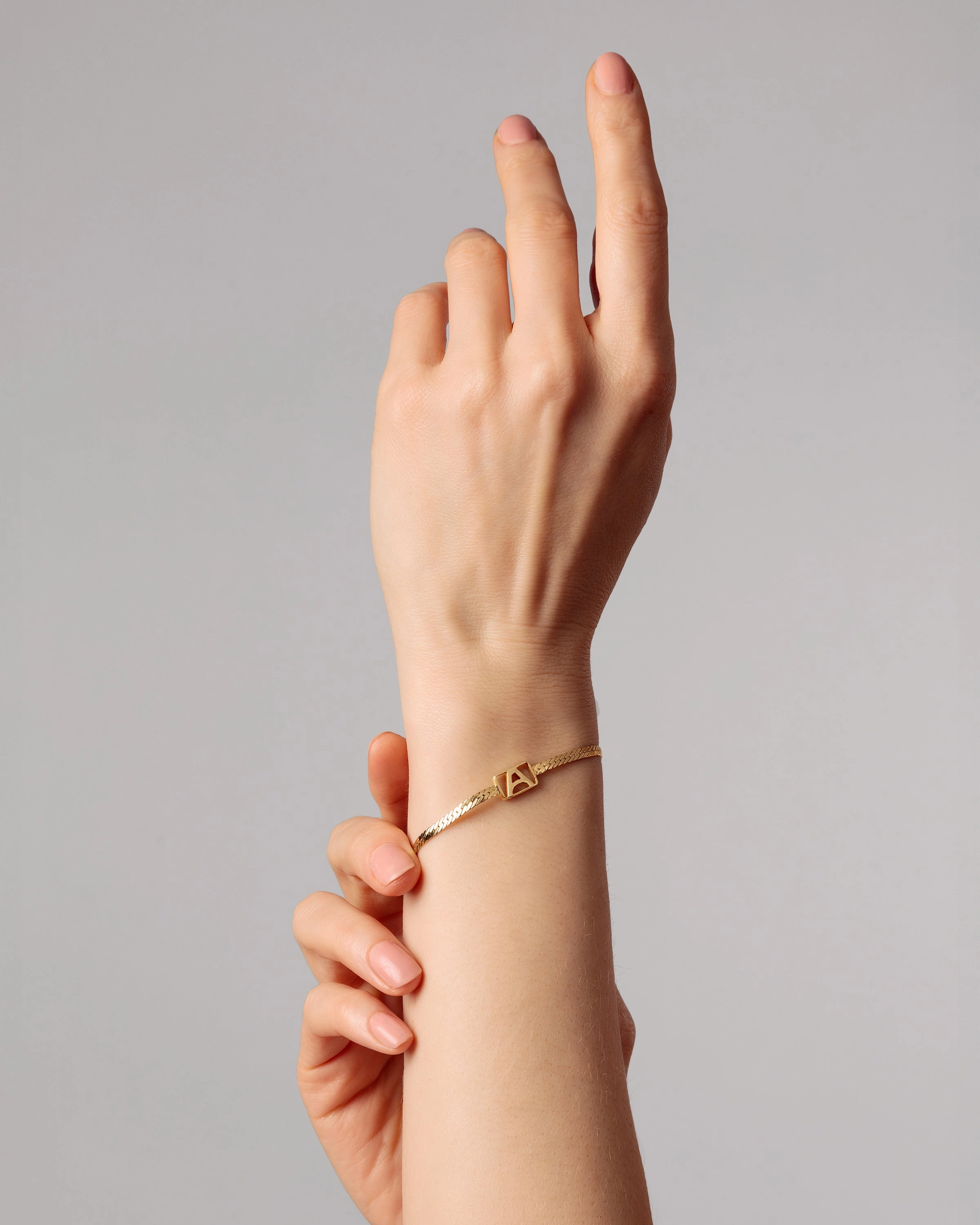 Herringbone & Logo Bracelet™ | Gold