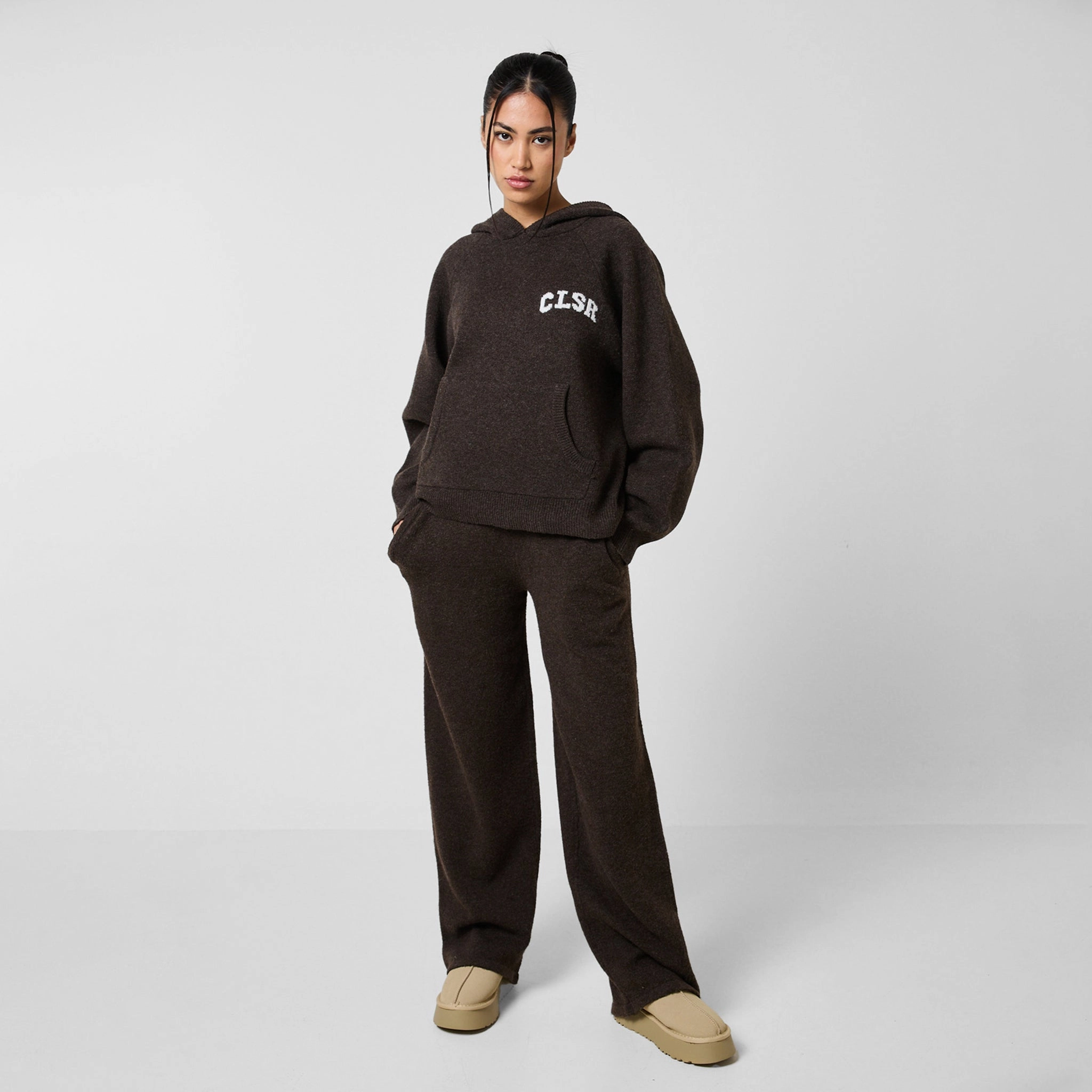 Knit CLSR Hoodie | Brown Marl