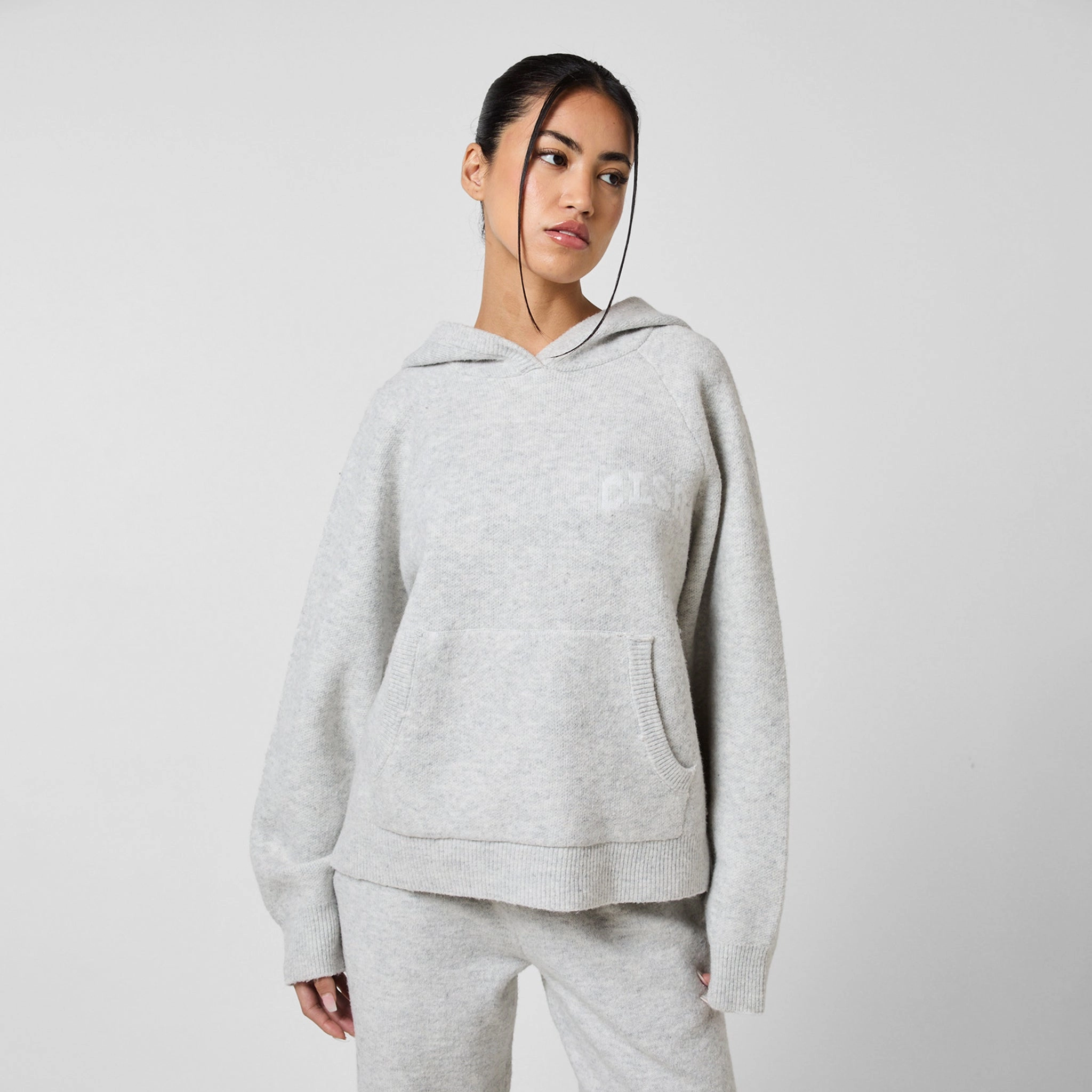 Knit CLSR Hoodie | Light Grey Marl