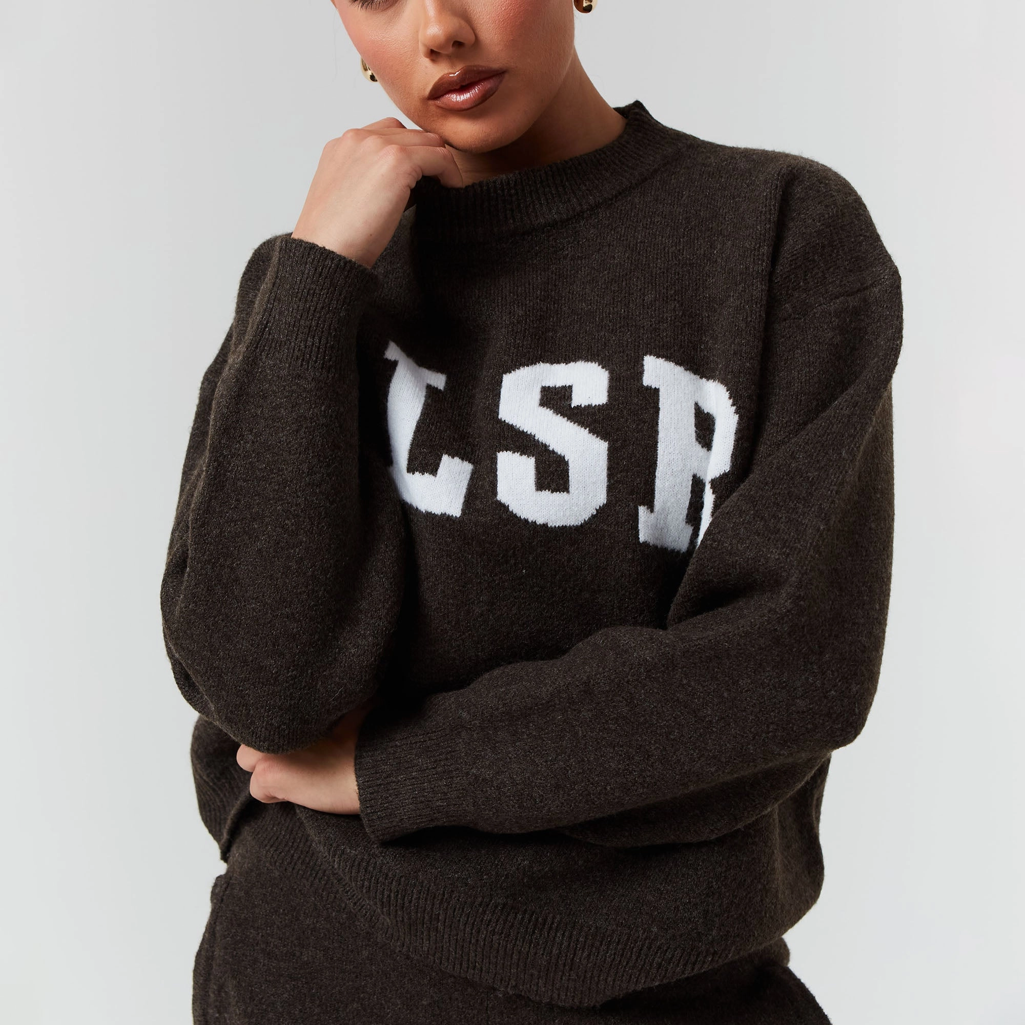 Knit Crewneck | Brown Marl