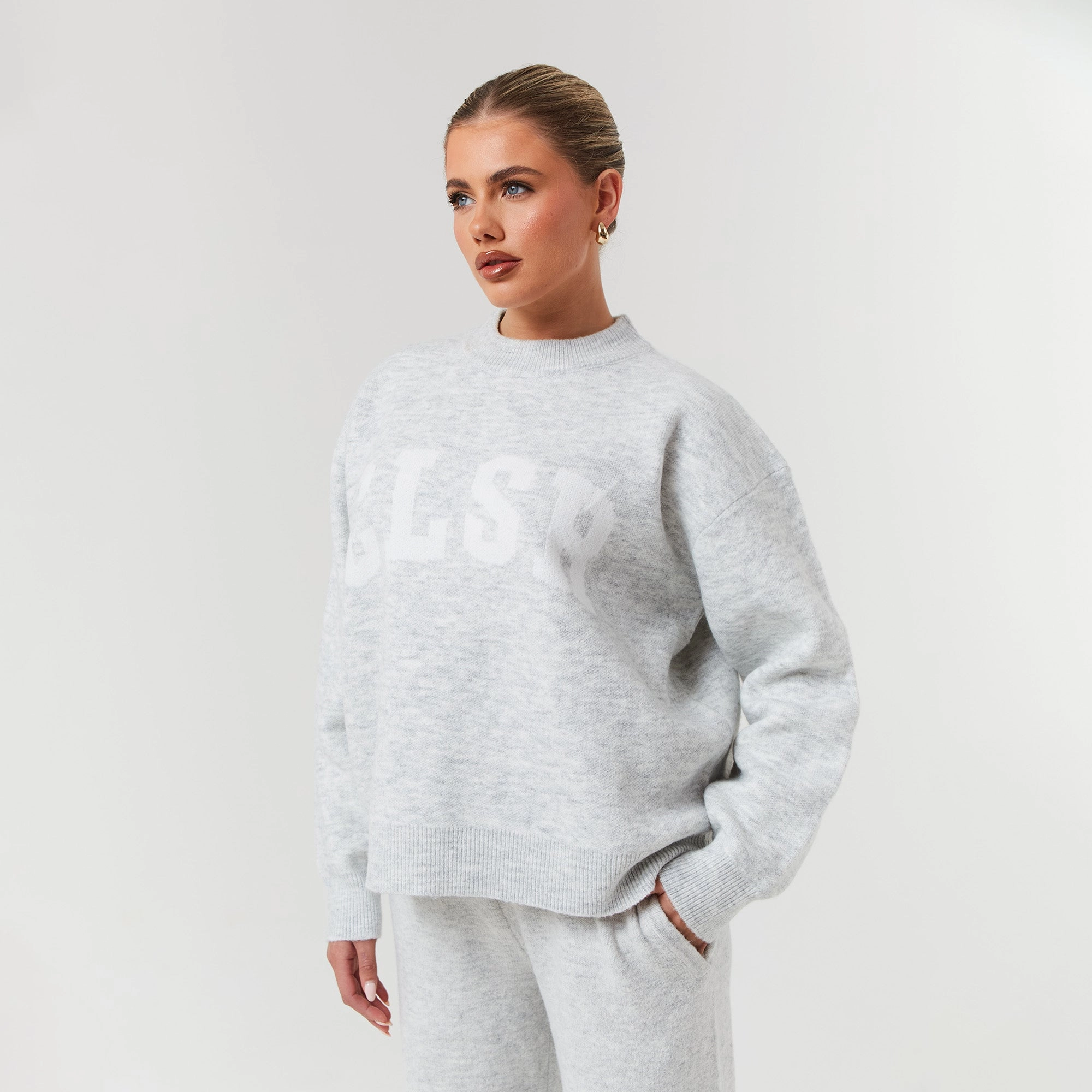Knit Crewneck | Light Grey Marl