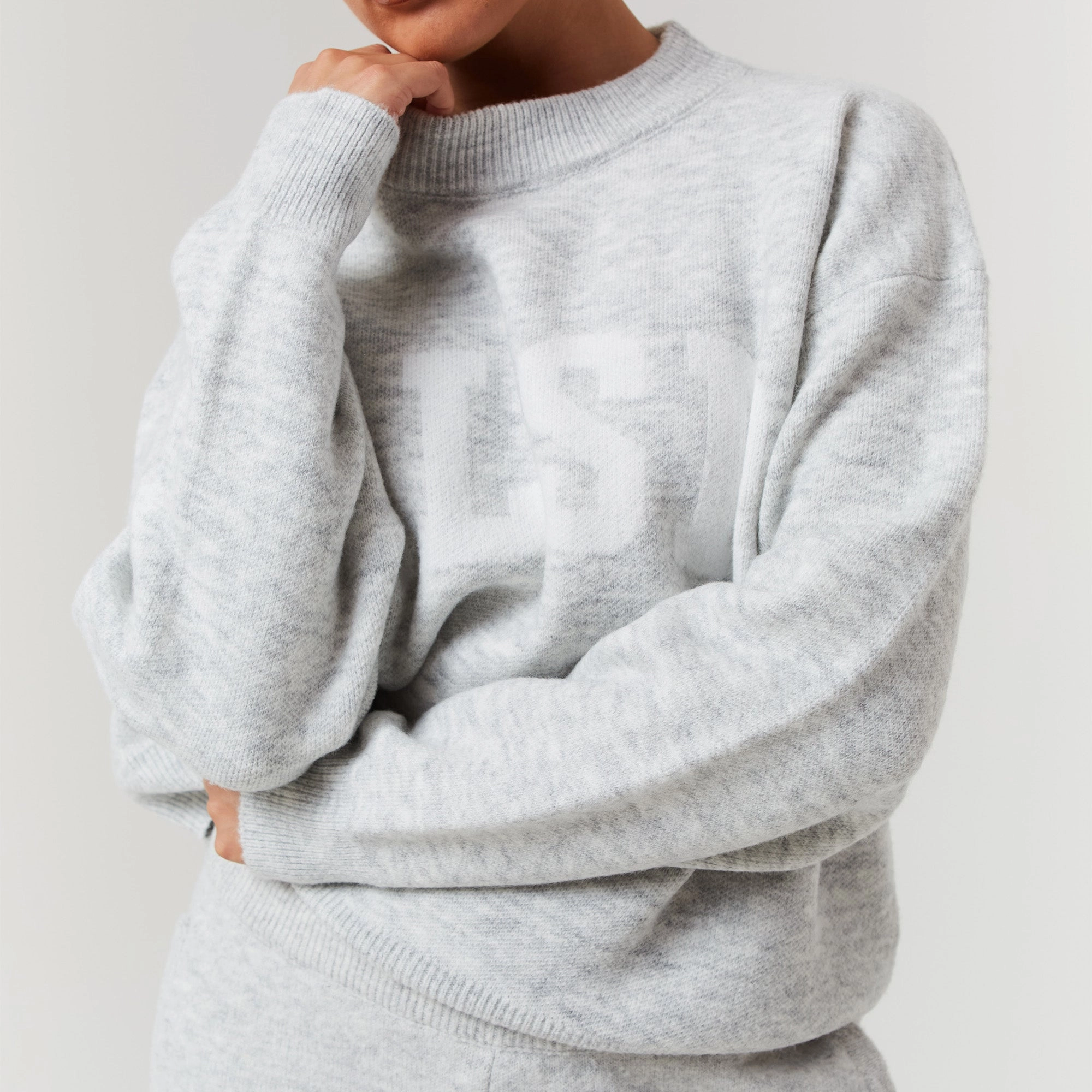 Knit Crewneck | Light Grey Marl