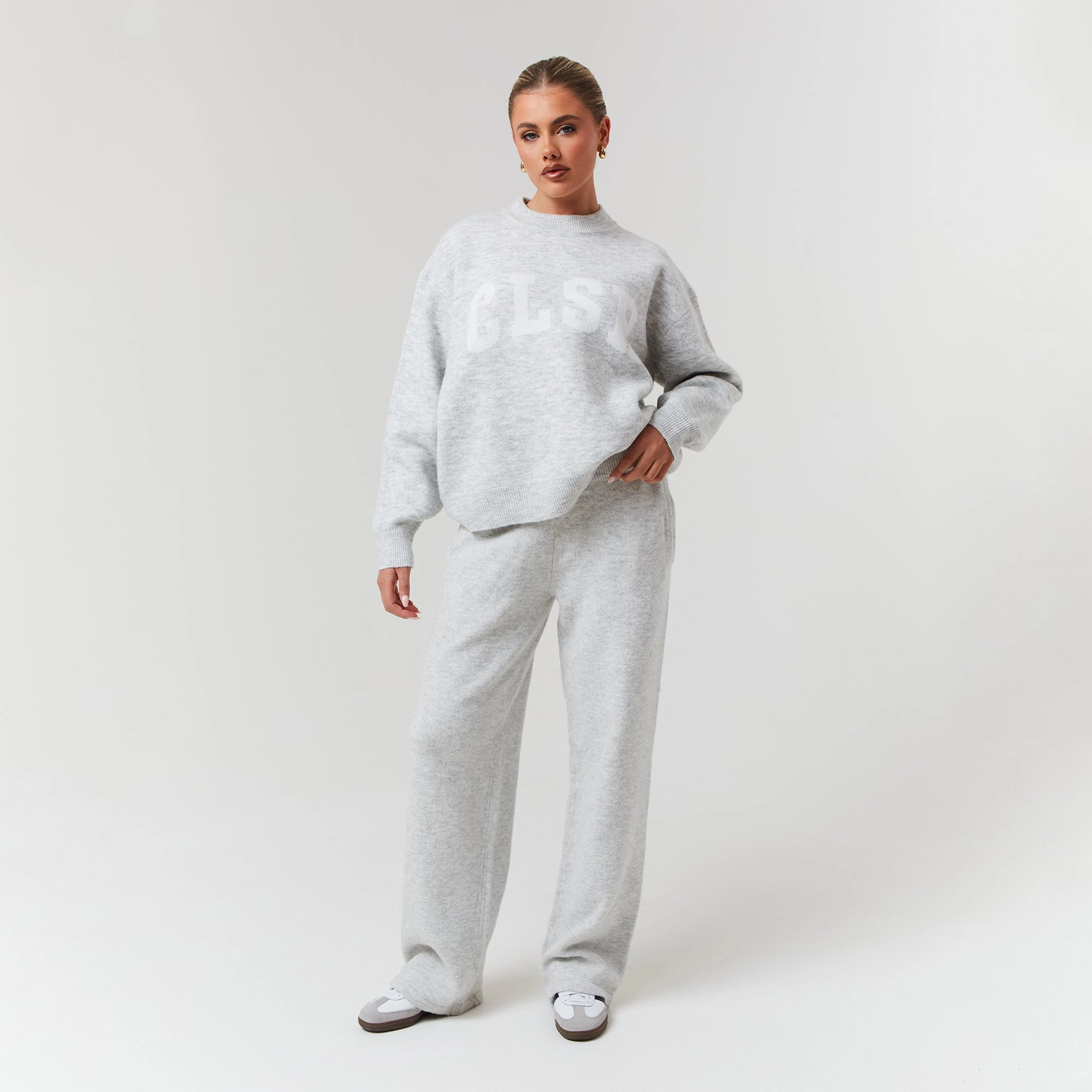 Knit Crewneck | Light Grey Marl