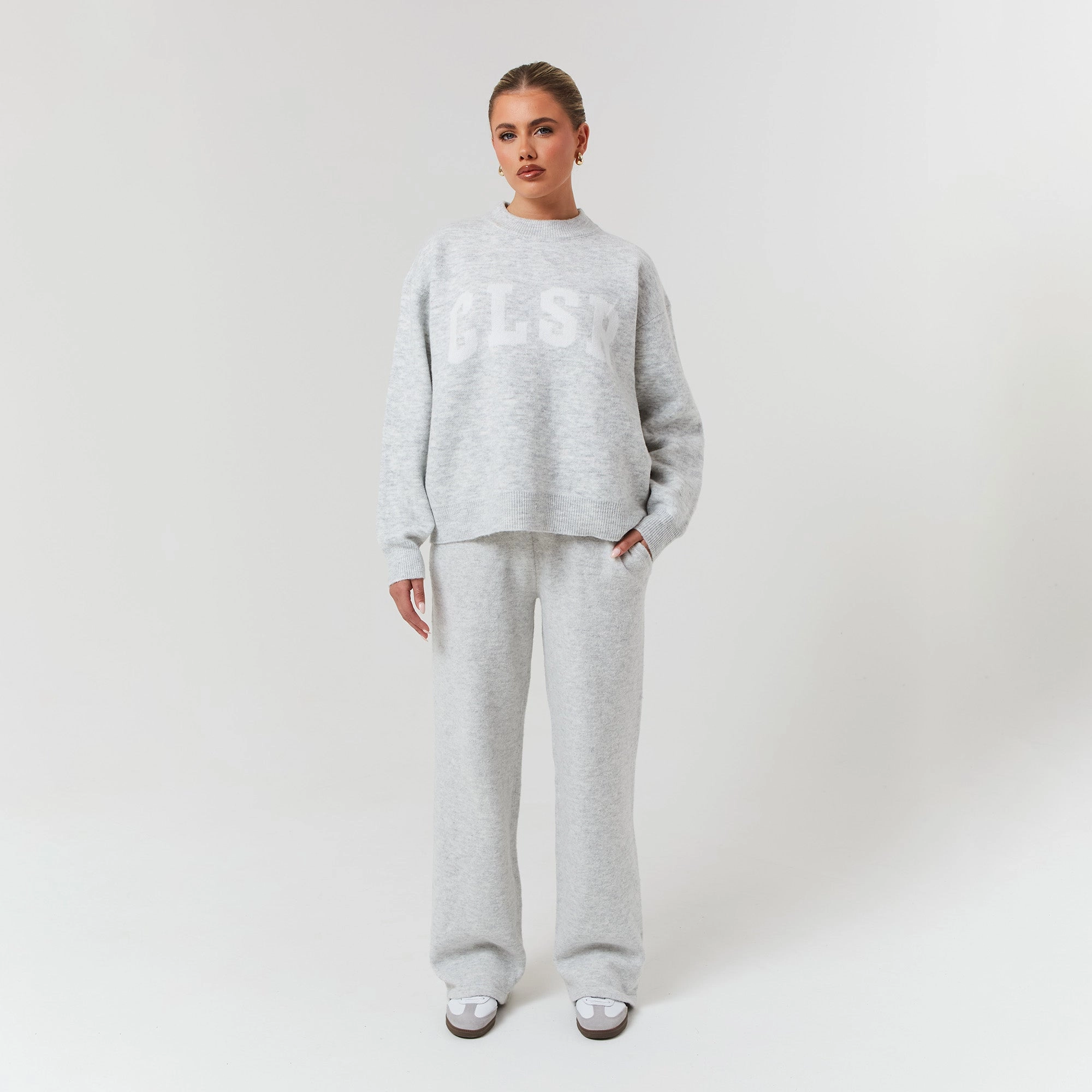 Knit Crewneck | Light Grey Marl