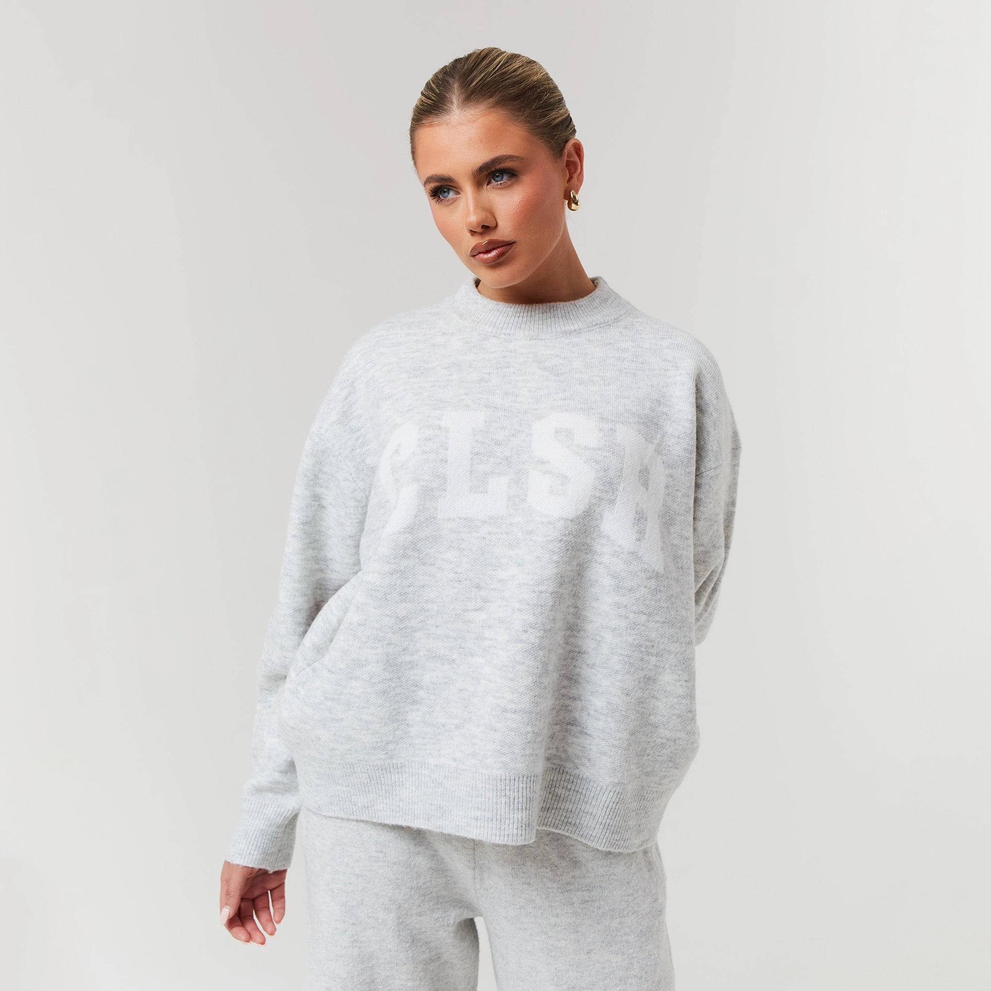 Knit Crewneck | Light Grey Marl