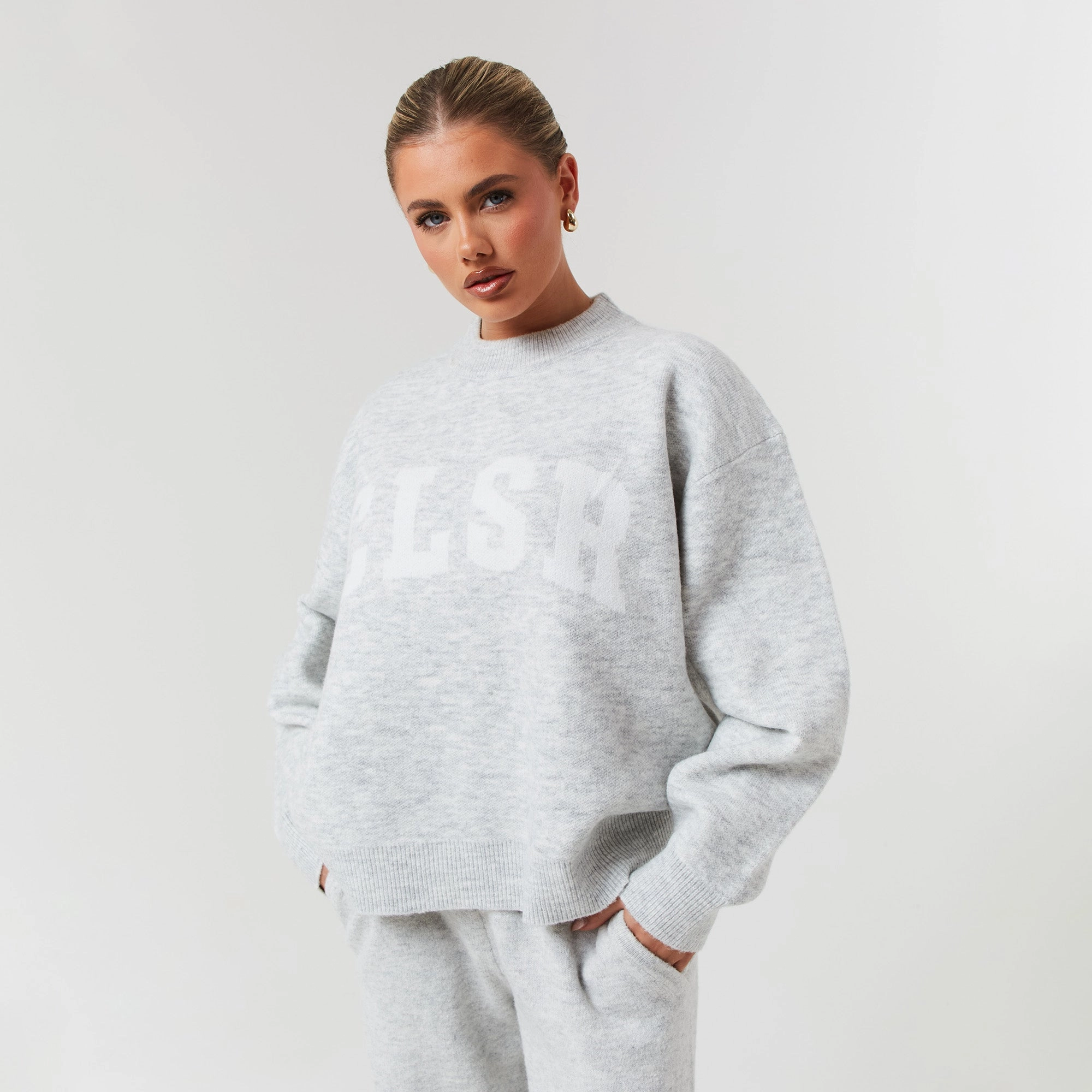 Knit Crewneck | Light Grey Marl