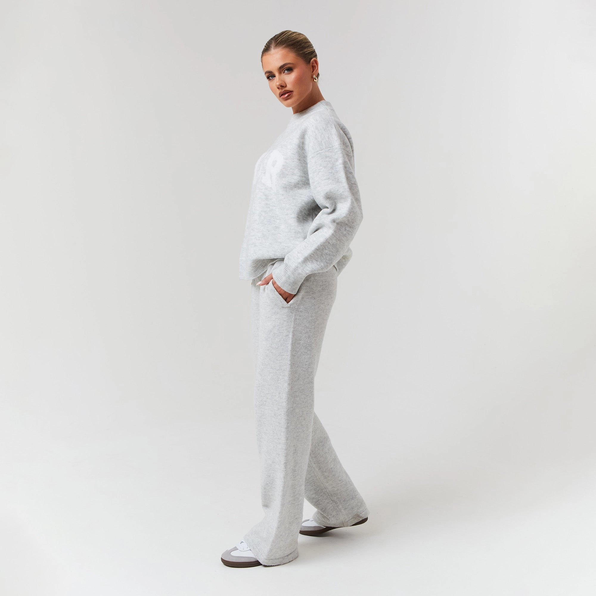 Knit Crewneck | Light Grey Marl