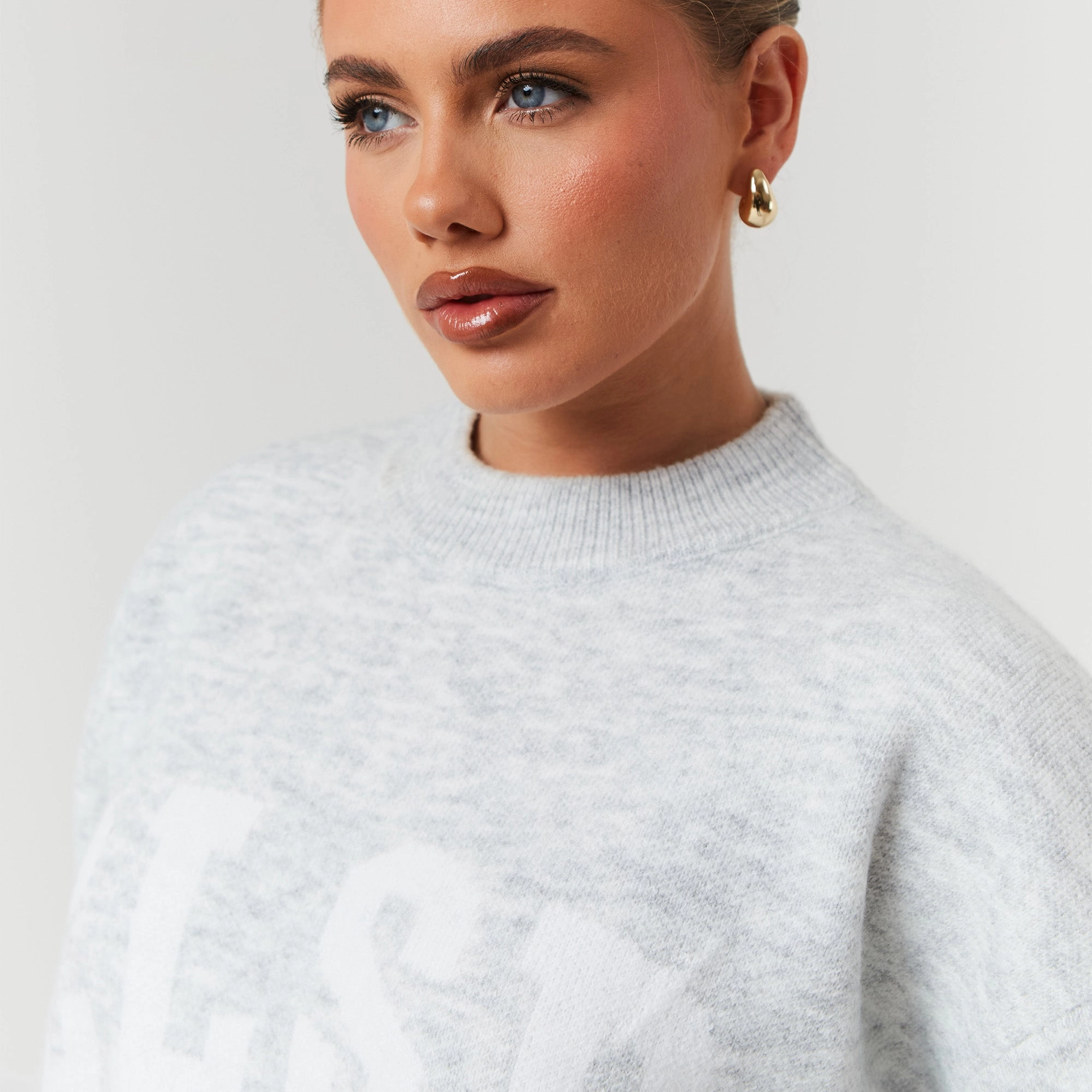 Knit Crewneck | Light Grey Marl