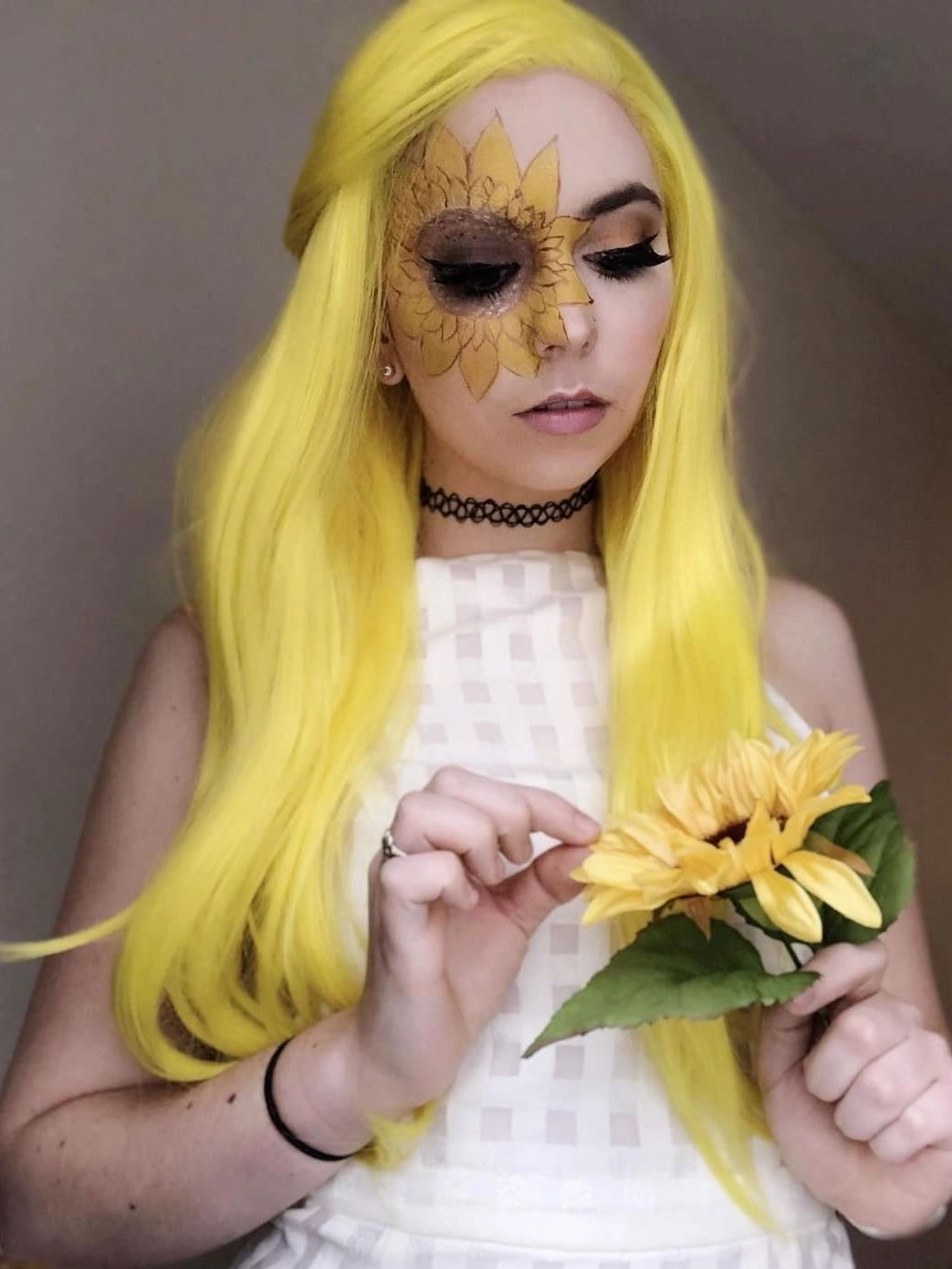 Lemon Yellow Fashion Long Straight Synthetic Lace Front Daily Wig