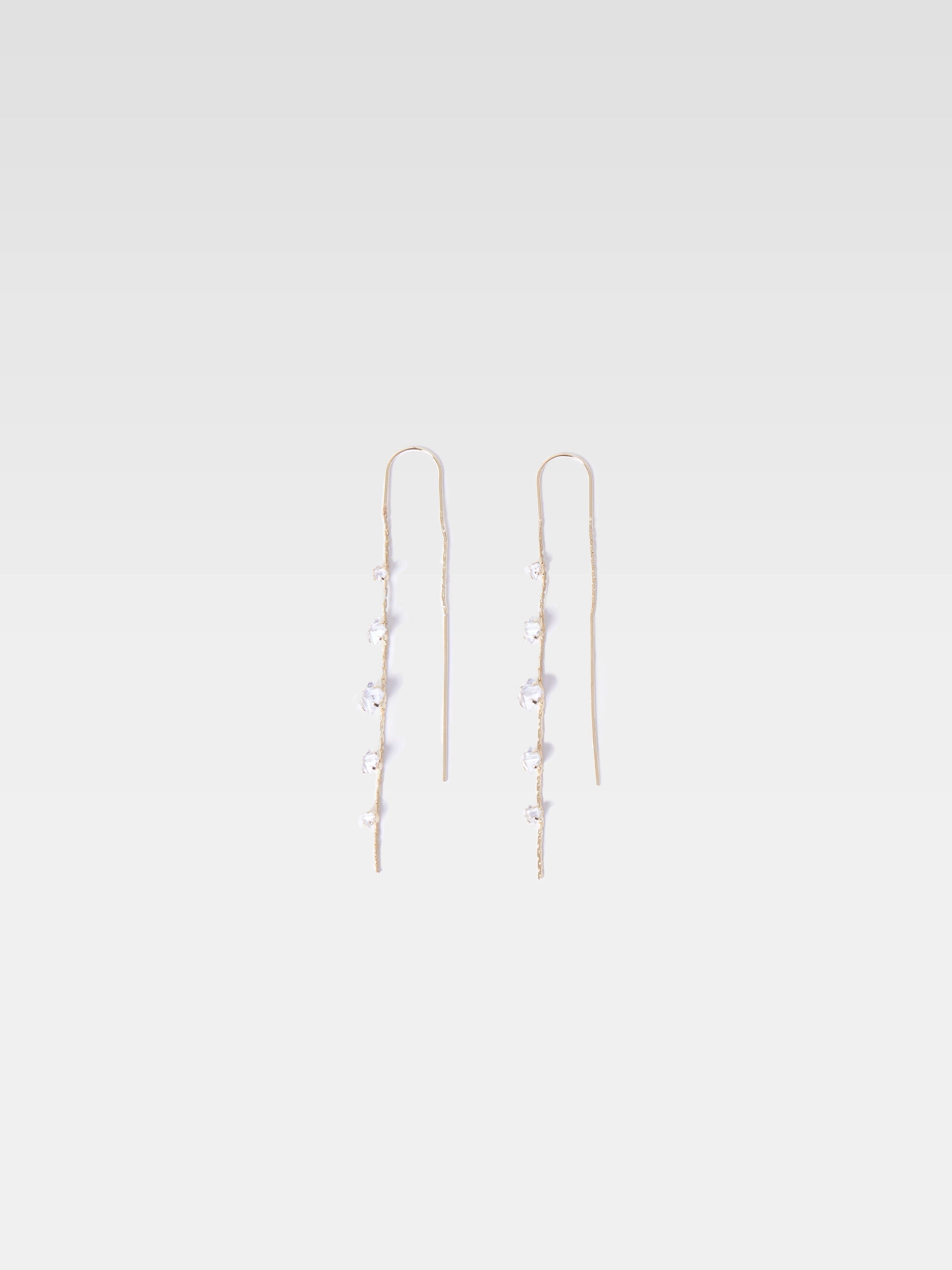 Long Diamante Threader Earrings