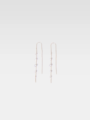 Long Diamante Threader Earrings