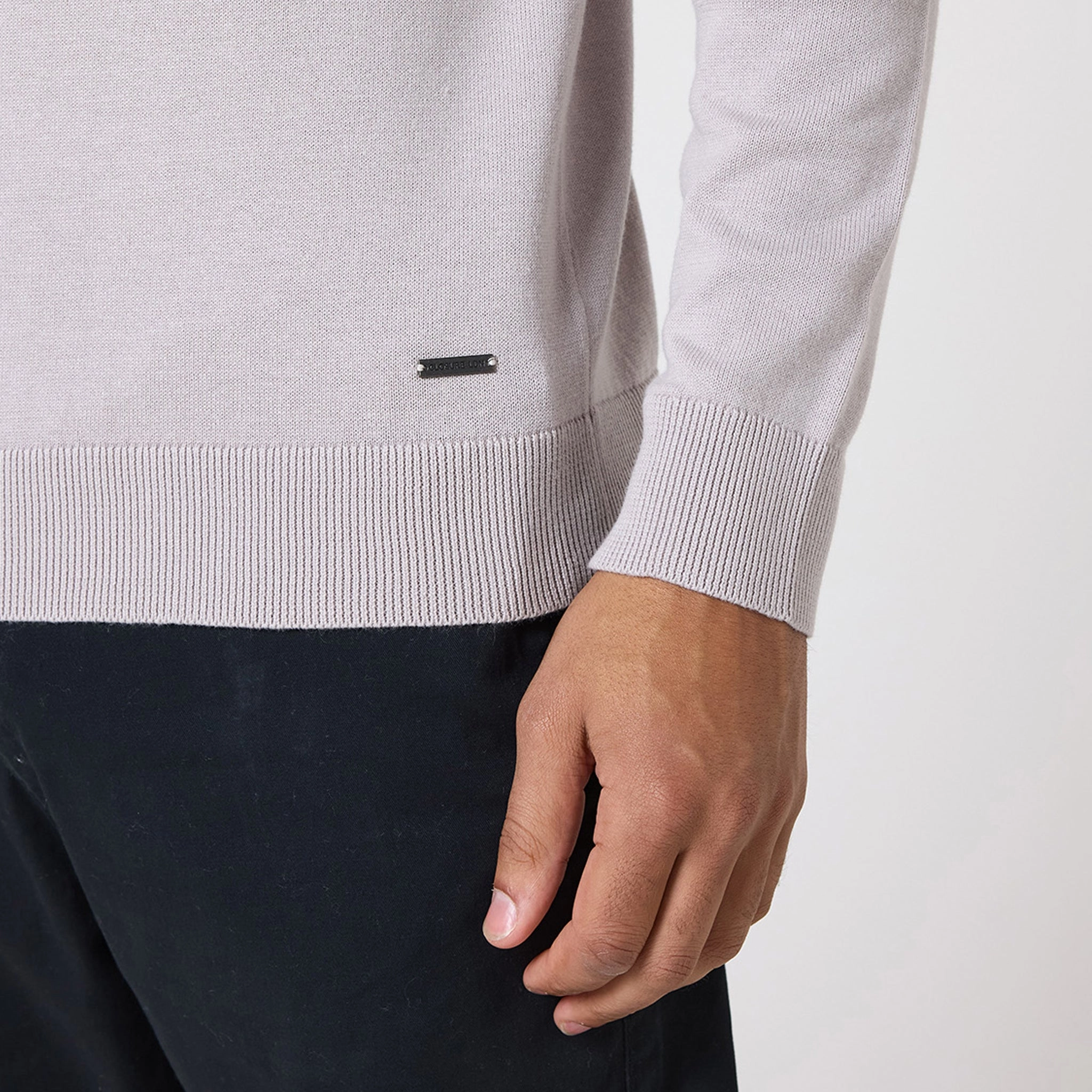 Long Sleeve Knitted Polo | Sand