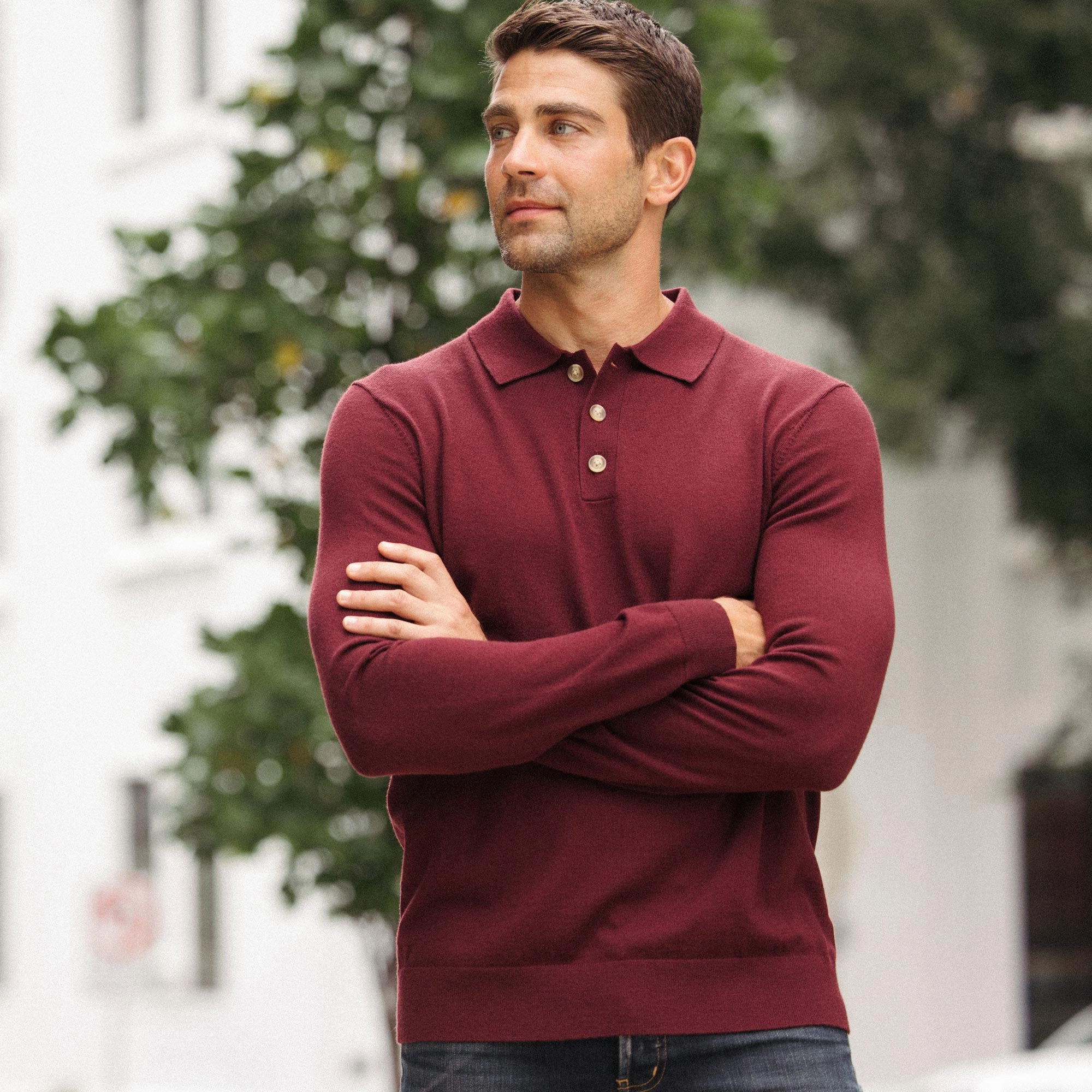 Long Sleeve Polo Sweater