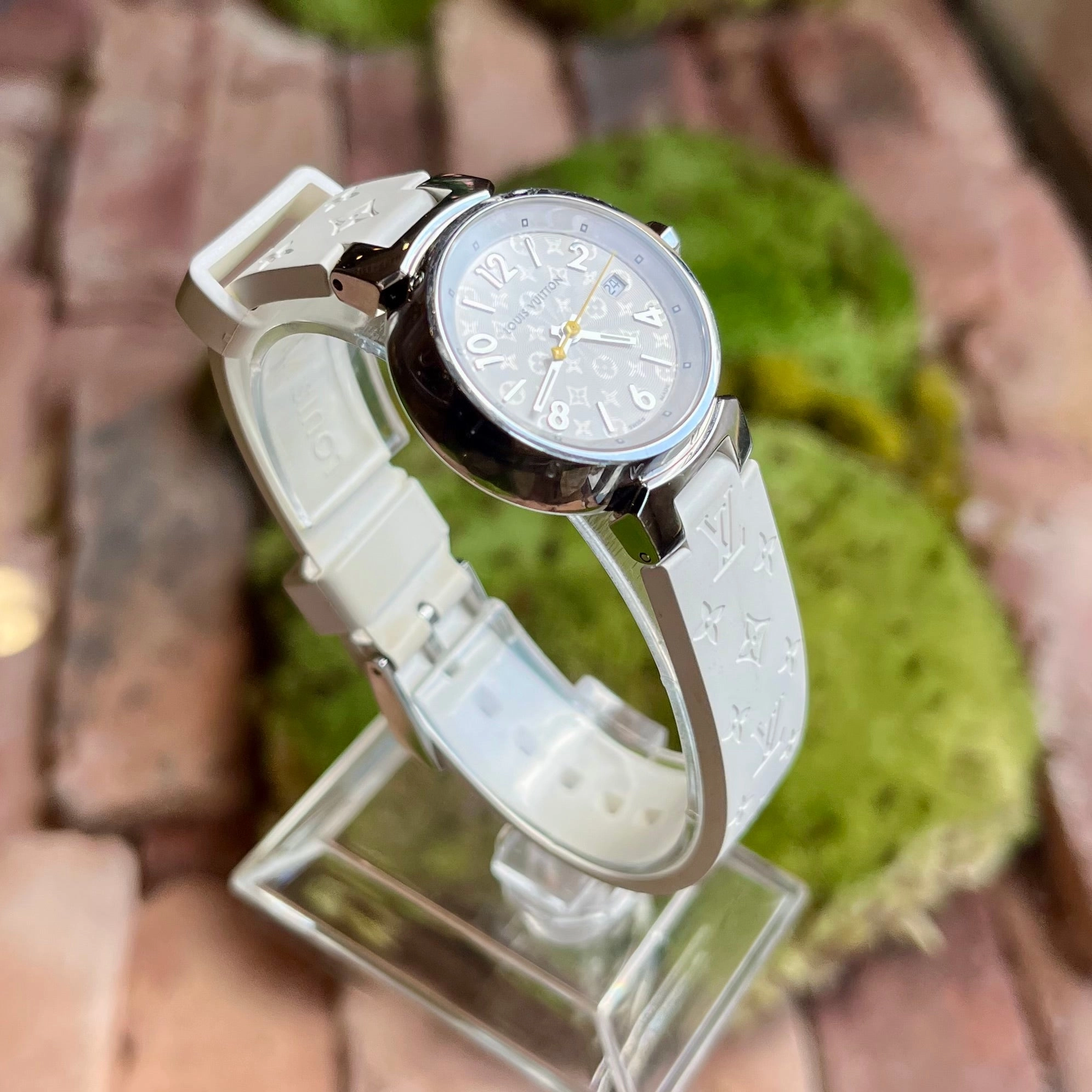 LOUIS VUITTON Tambour Quartz Stainless Steel Rubber Watch